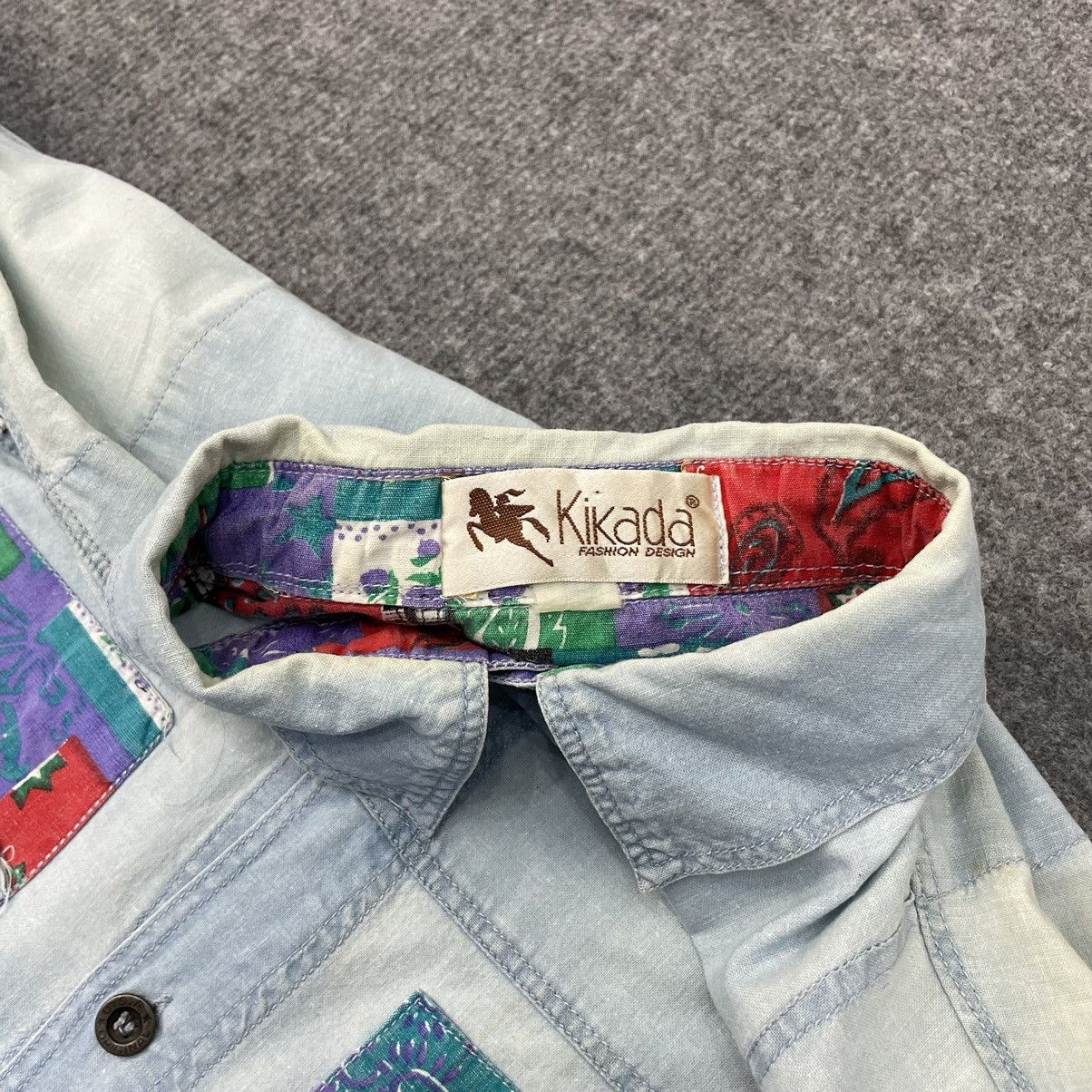 Designer × Japanese Brand × Vintage Vintage Japanese Brand Kikada Shirt Patchwork Button Up Size US L / EU 52-54 / 3 - 8 Thumbnail