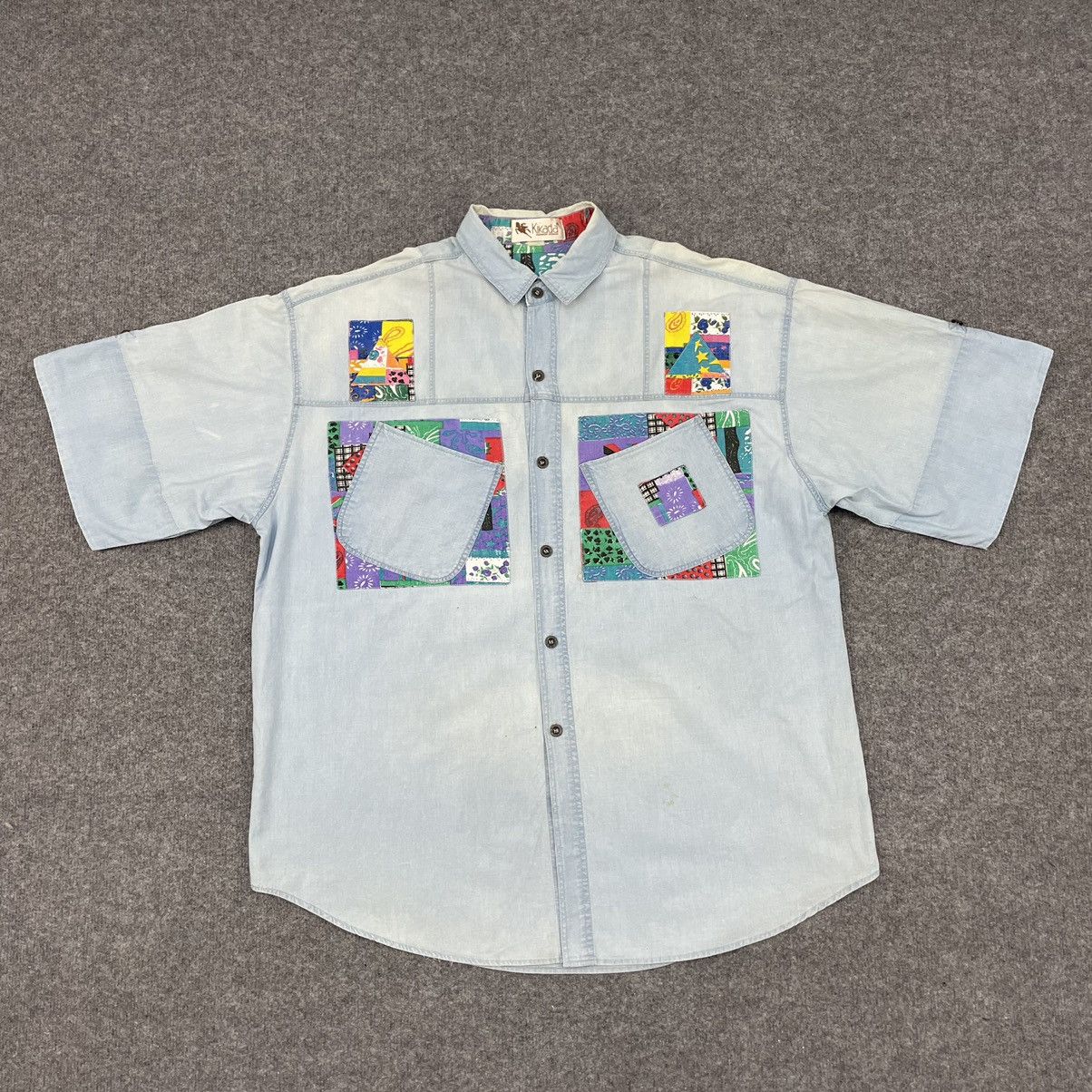 Designer × Japanese Brand × Vintage Vintage Japanese Brand Kikada Shirt Patchwork Button Up Size US L / EU 52-54 / 3 - 3 Thumbnail