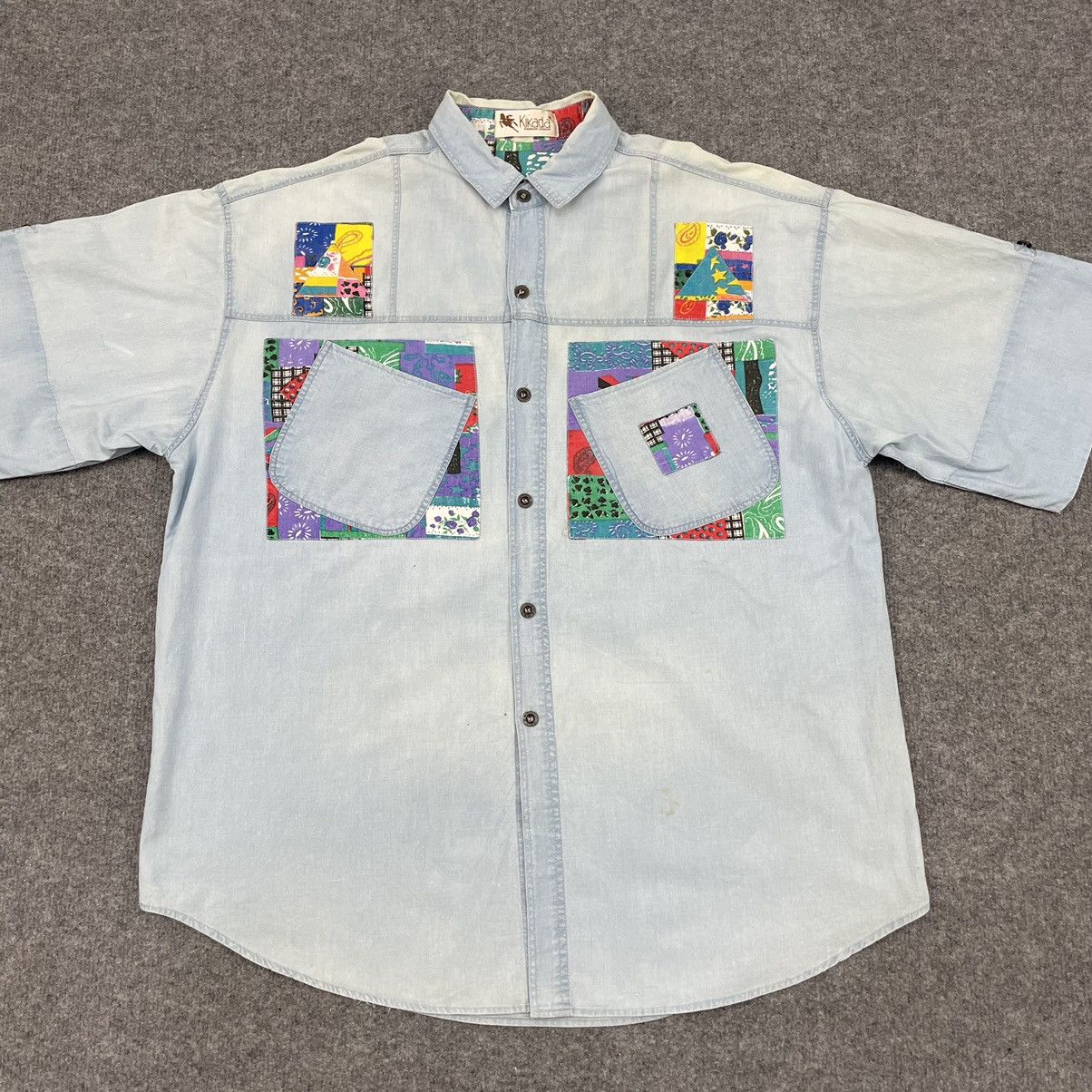 Designer × Japanese Brand × Vintage Vintage Japanese Brand Kikada Shirt Patchwork Button Up Size US L / EU 52-54 / 3 - 2 Thumbnail
