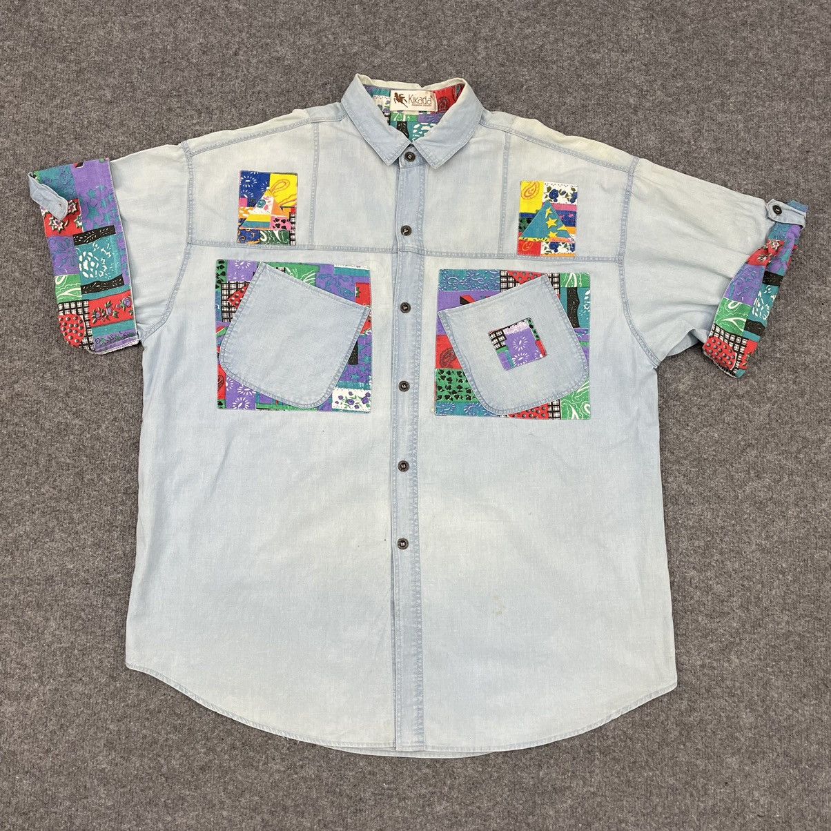 Designer × Japanese Brand × Vintage Vintage Japanese Brand Kikada Shirt Patchwork Button Up Size US L / EU 52-54 / 3 - 1 Thumbnail