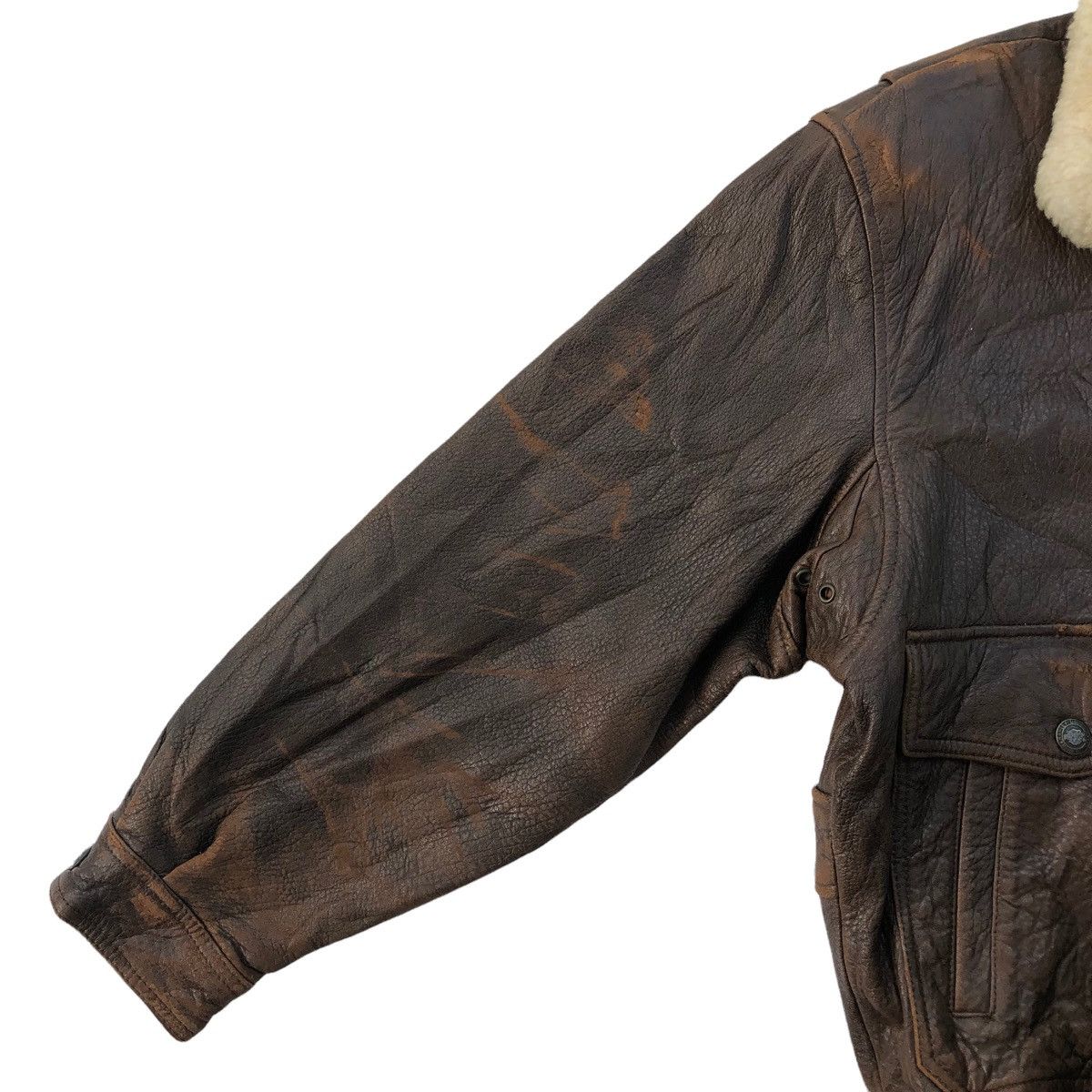 Harley Davidson VTG 90s Harley Davidson Leather Fur Collar Bomber Jacket Size US M / EU 48-50 / 2 - 12 Thumbnail