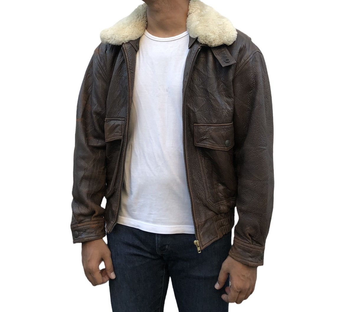 Harley Davidson VTG 90s Harley Davidson Leather Fur Collar Bomber Jacket Size US M / EU 48-50 / 2 - 3 Thumbnail