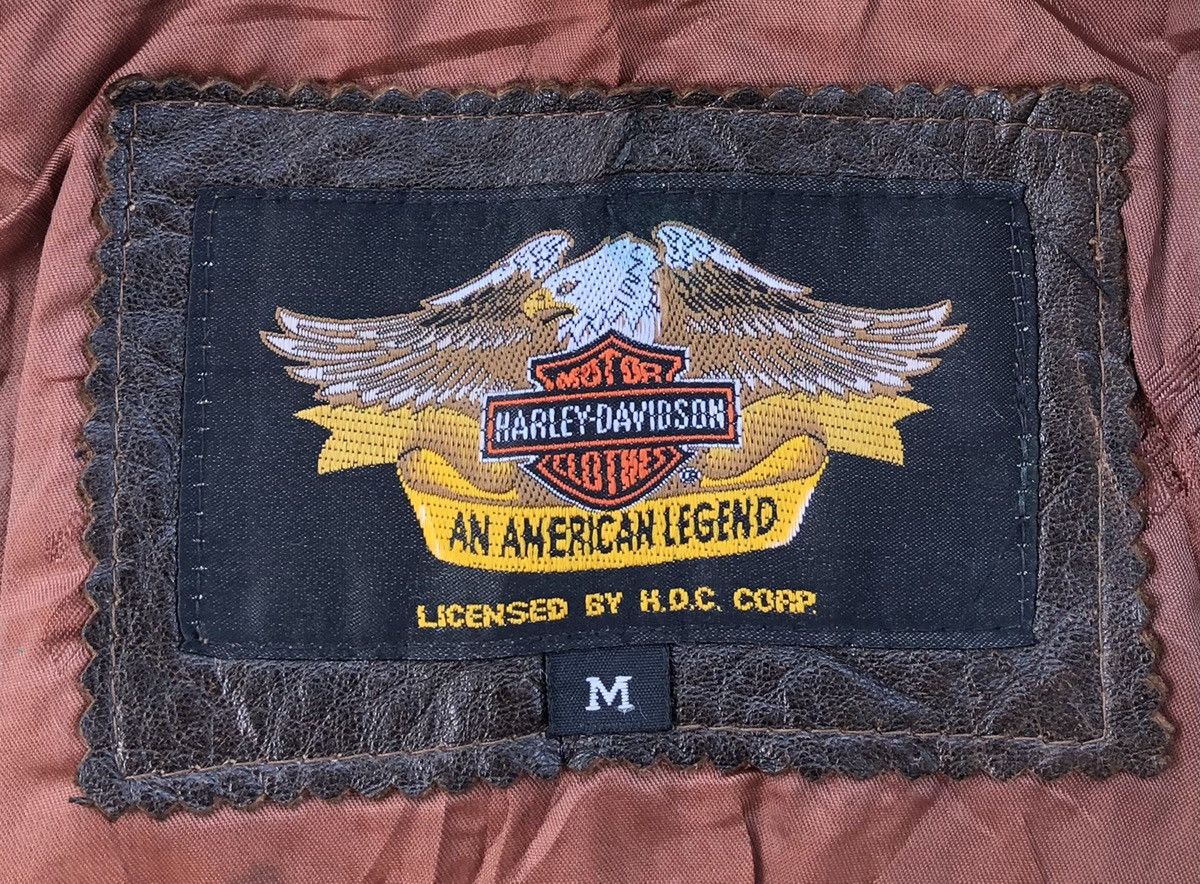Harley Davidson VTG 90s Harley Davidson Leather Fur Collar Bomber Jacket Size US M / EU 48-50 / 2 - 20 Thumbnail