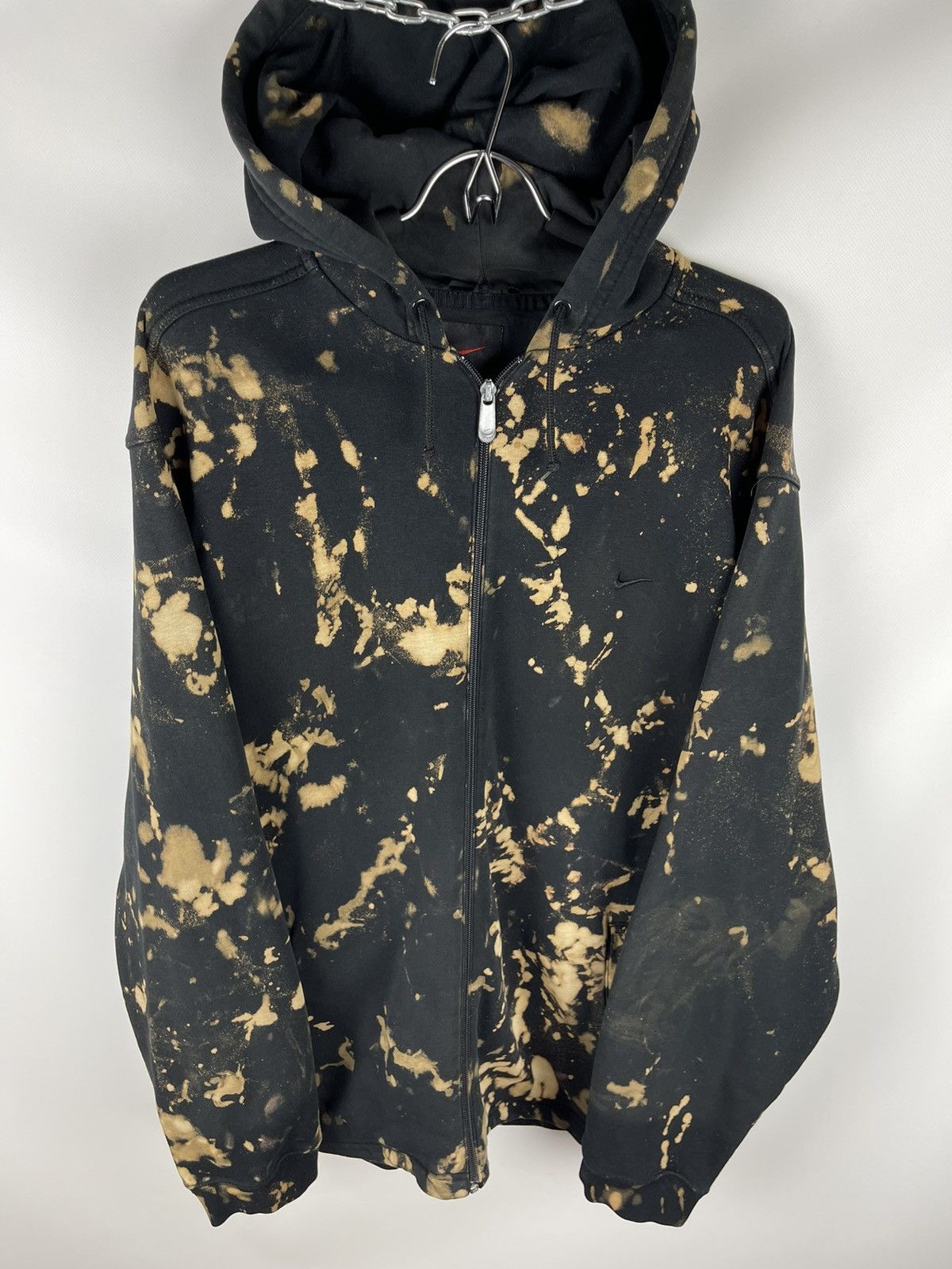 Nike Nike vintage 90s custom tie dye hand made black hoodie Size US XL / EU 56 / 4 - 7 Thumbnail