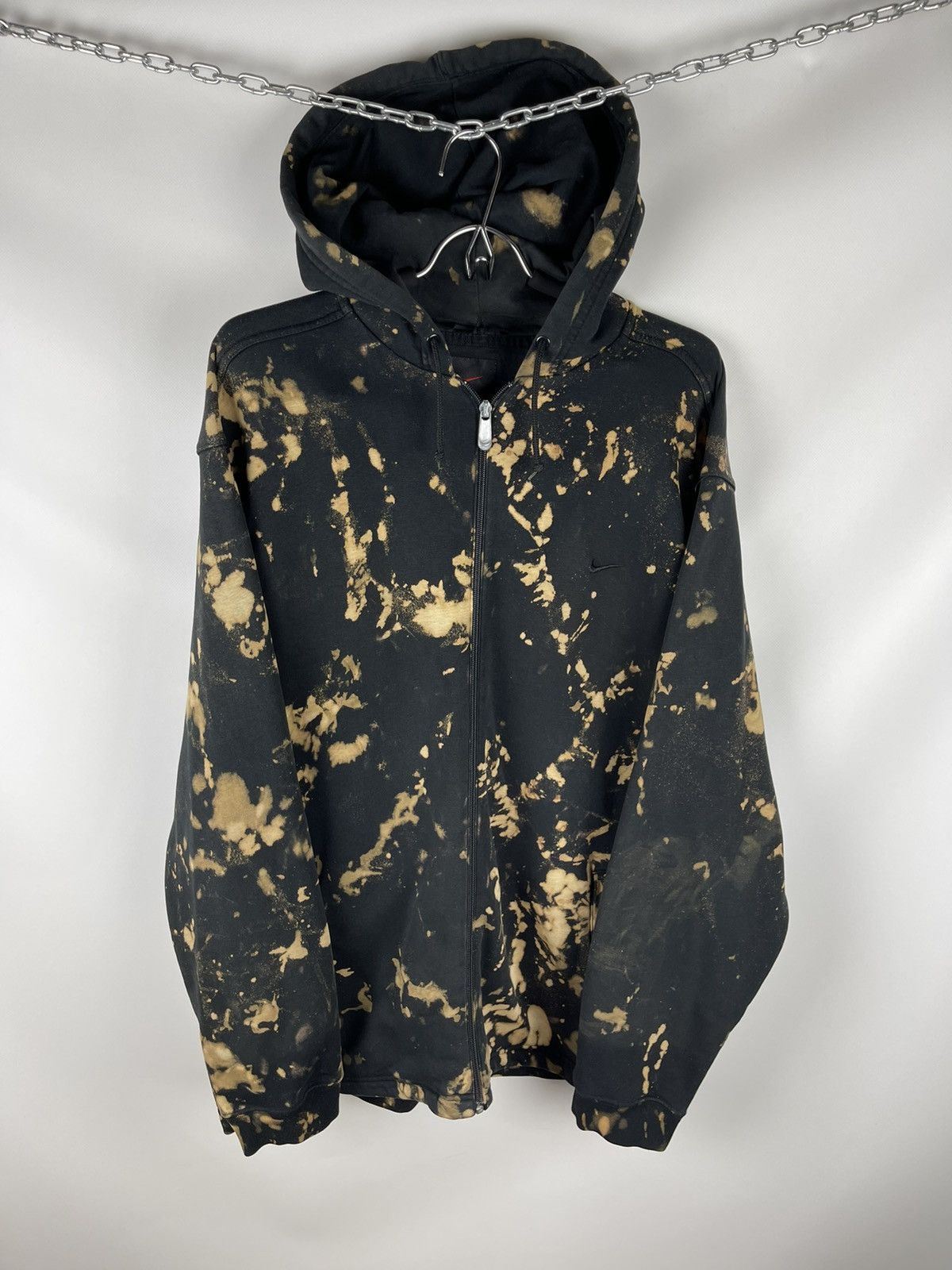 Nike Nike vintage 90s custom tie dye hand made black hoodie Size US XL / EU 56 / 4 - 1 Thumbnail