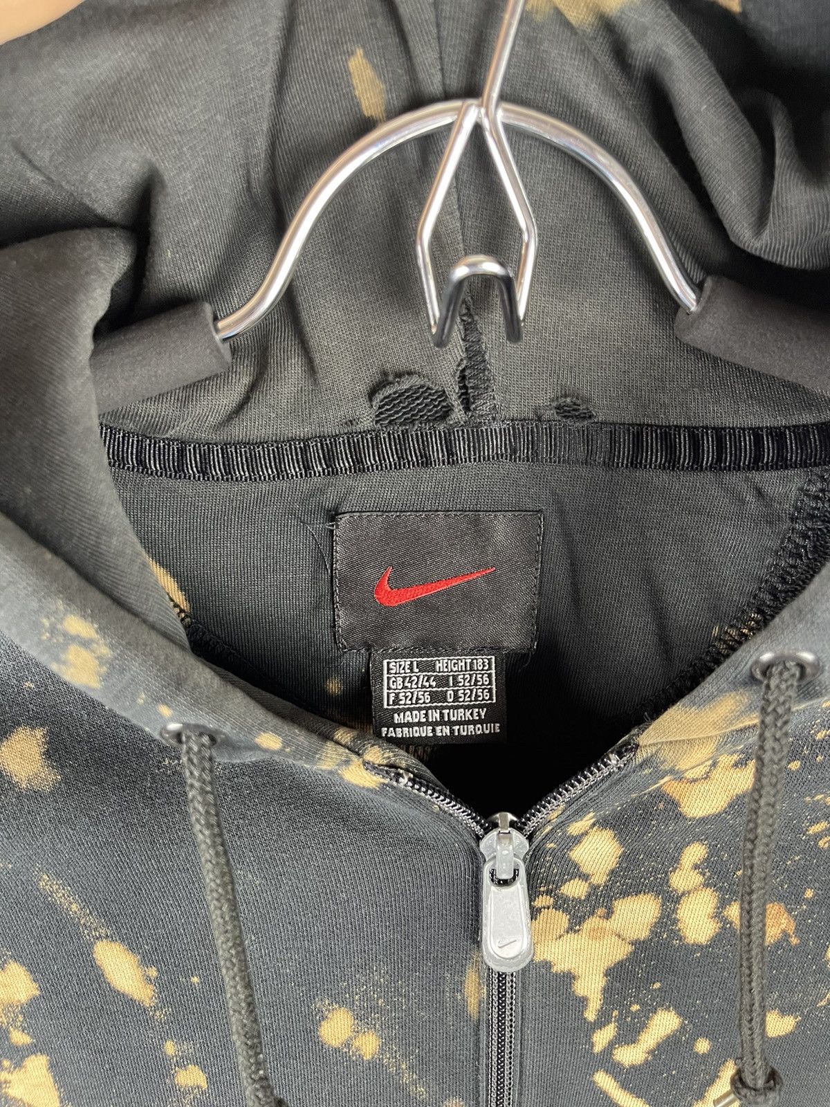Nike Nike vintage 90s custom tie dye hand made black hoodie Size US XL / EU 56 / 4 - 10 Thumbnail