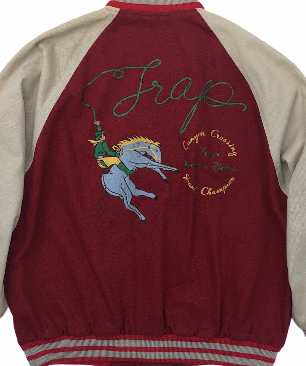 Vintage Vintage Varsity Jacket Style TRAP JAPAN Size US M / EU 48-50 / 2 - 2 Thumbnail