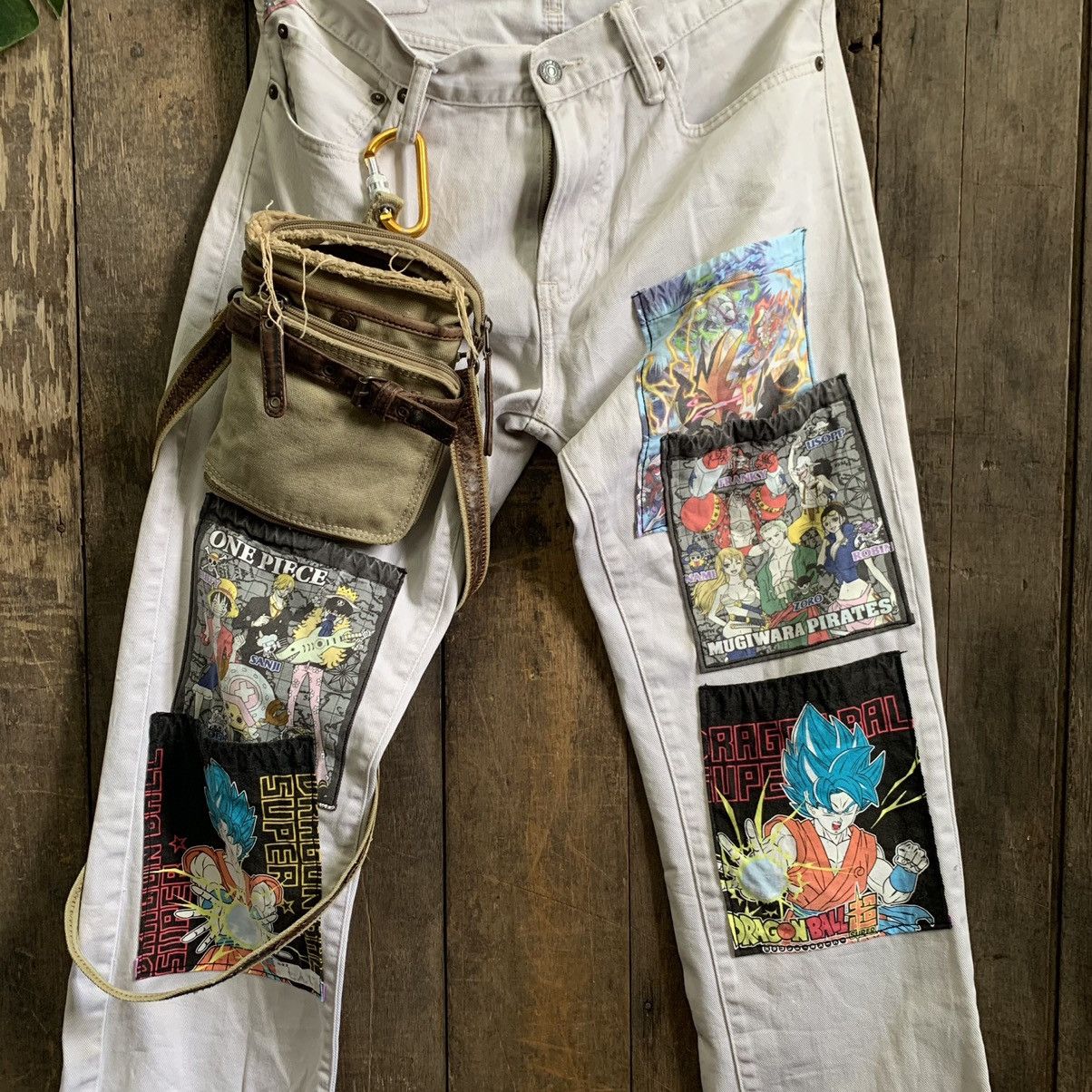Denim & Supply Ralph Lauren × Vintage Custom Made Denim Supply RL Patchwork Bondage Pant Size US 33 - 2 Thumbnail