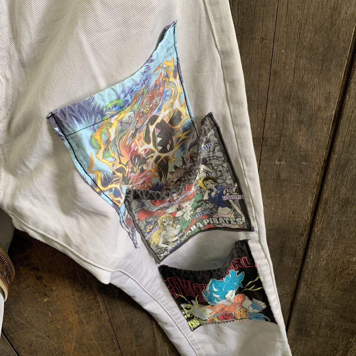 Denim & Supply Ralph Lauren × Vintage Custom Made Denim Supply RL Patchwork Bondage Pant Size US 33 - 6 Thumbnail
