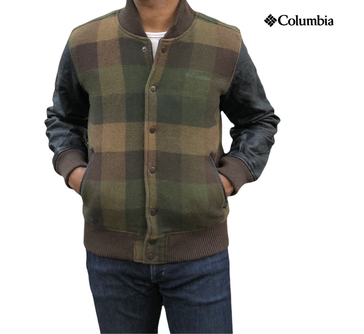 Columbia Columbia Sportswear Leather Sleeve Wool Varsity Jacket Size US S / EU 44-46 / 1 - 1 Thumbnail