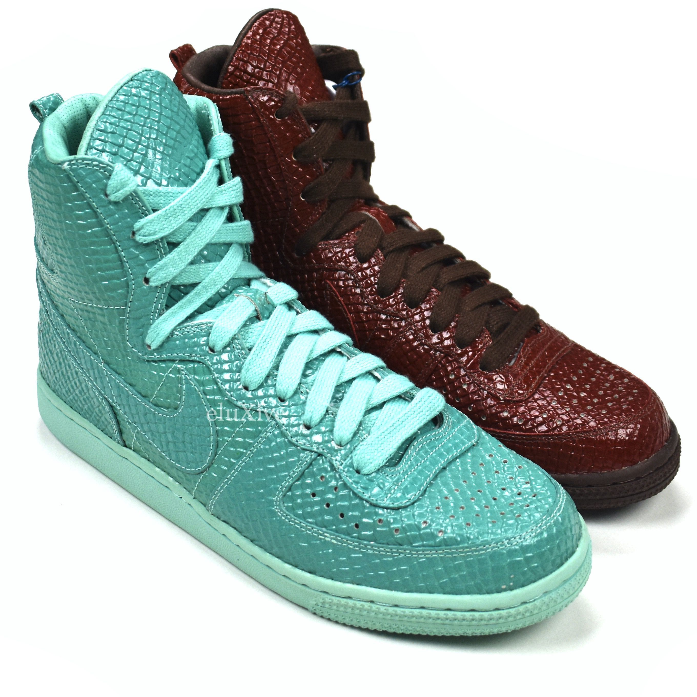 image of Nike Terminator High Snakeskin Swagger Brown Mint 2009 Shoes in Green Brown, Men's (Size 10)