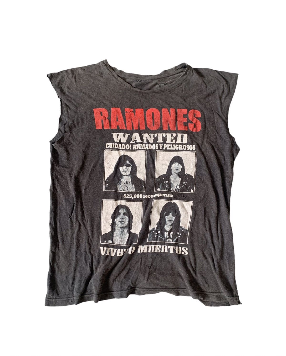 Vintage Vintage 50/50 Ramones Destroyed Shirt Size US S / EU 44-46 / 1 - 1 Thumbnail