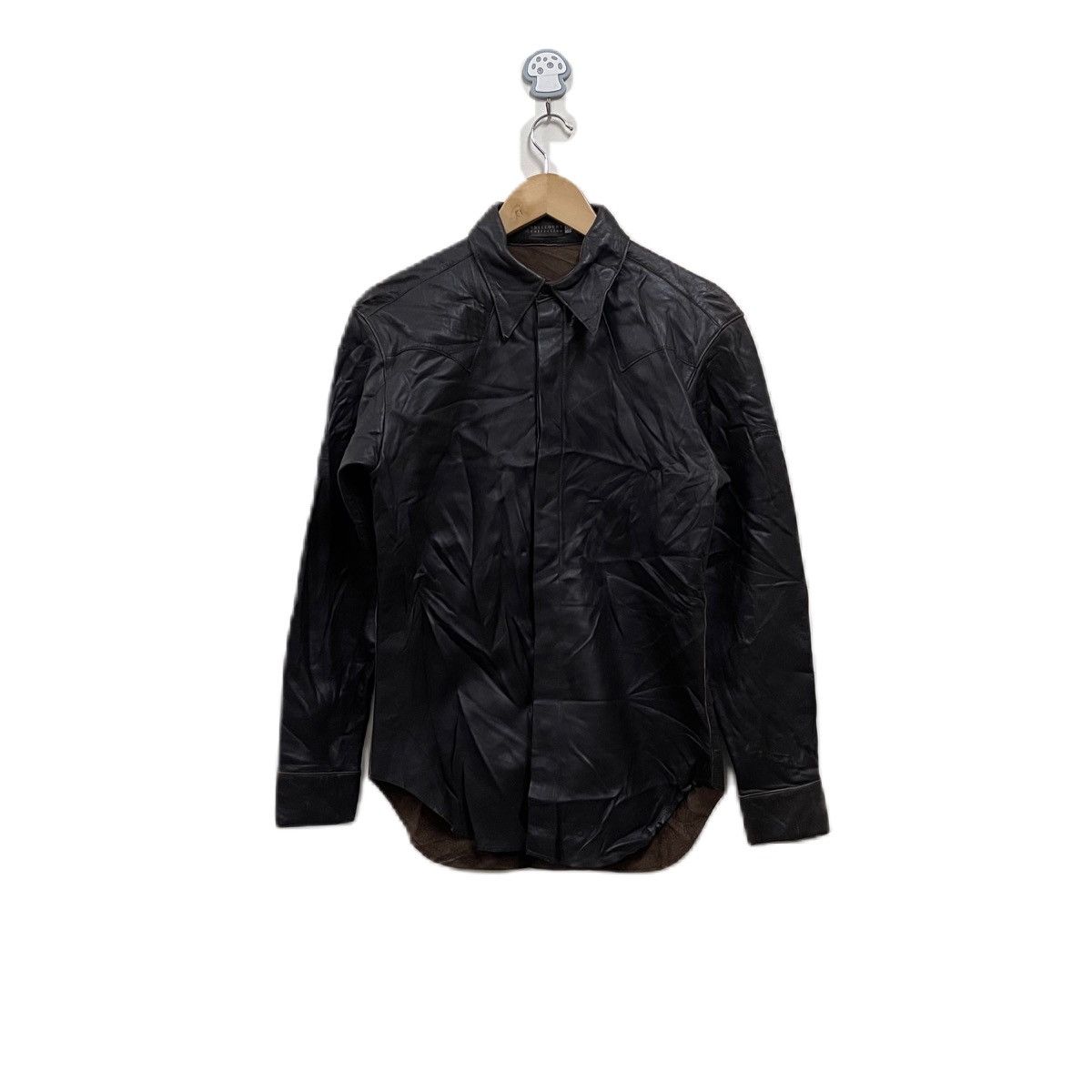 image of Full Count Co x If Six Was Nine Fullcount Western Leather Snap Button Shirt in Black (Size Medium)