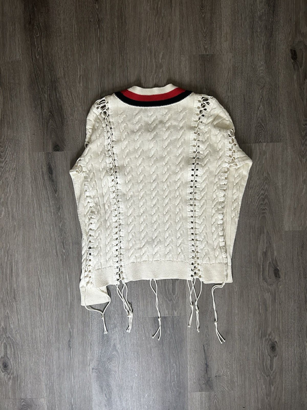 Alexander Wang Deconstructed Lace Aviator Cricket Knit Size US M / EU 48-50 / 2 - 5 Thumbnail