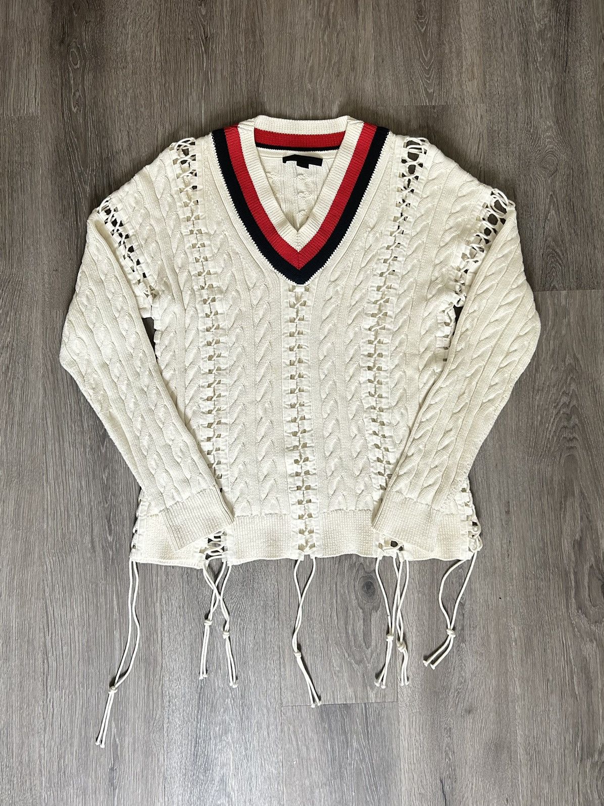 Alexander Wang Deconstructed Lace Aviator Cricket Knit Size US M / EU 48-50 / 2 - 4 Thumbnail