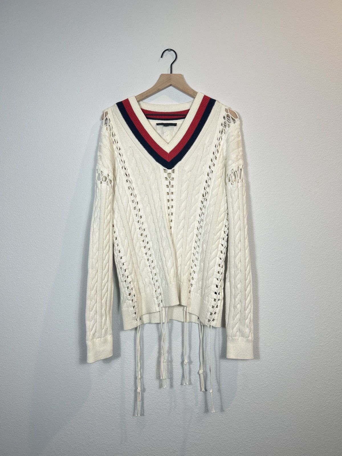 Alexander Wang Deconstructed Lace Aviator Cricket Knit Size US M / EU 48-50 / 2 - 2 Thumbnail