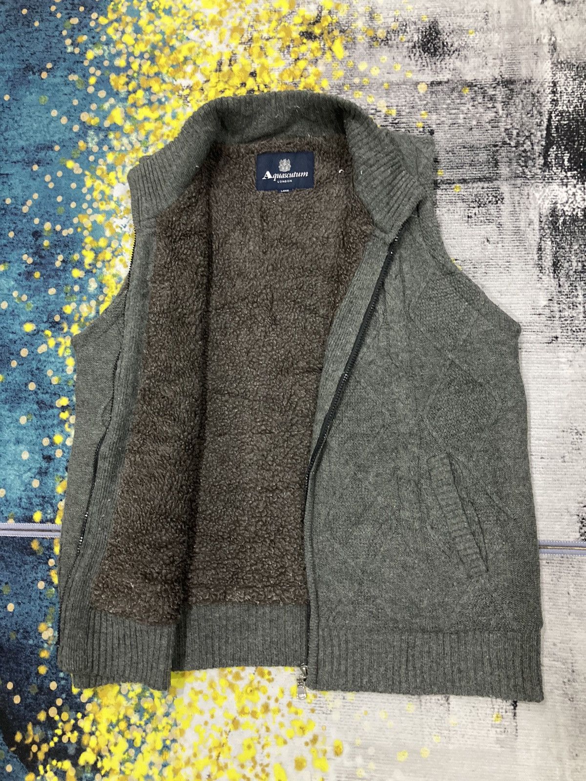 image of Aquascutum London Sleeveless Jacket in Grey, Men's (Size Large)