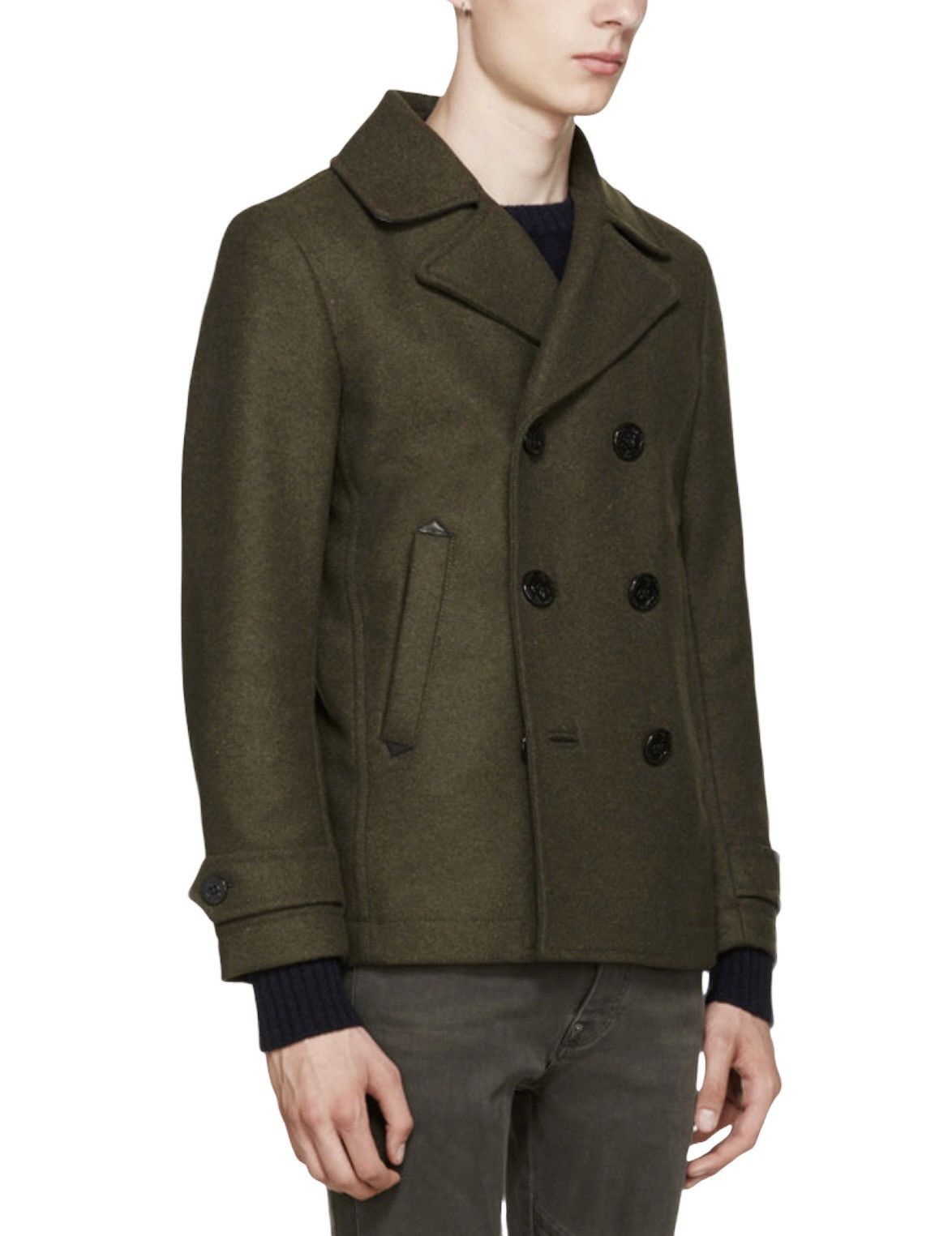 Y's × Y's for Men × Yohji Yamamoto VINTAGE Y’S PEACOAT ARMY GREEN COLOURS Size US M / EU 48-50 / 2 - 1 Thumbnail