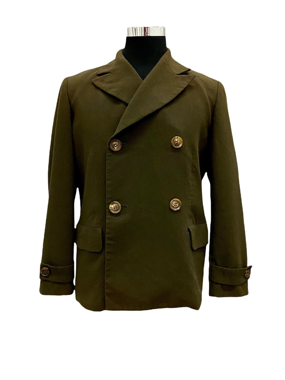 Y's × Y's for Men × Yohji Yamamoto VINTAGE Y’S PEACOAT ARMY GREEN COLOURS Size US M / EU 48-50 / 2 - 4 Thumbnail