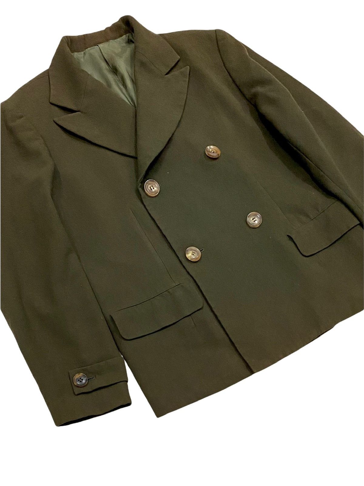 Y's × Y's for Men × Yohji Yamamoto VINTAGE Y’S PEACOAT ARMY GREEN COLOURS Size US M / EU 48-50 / 2 - 9 Thumbnail