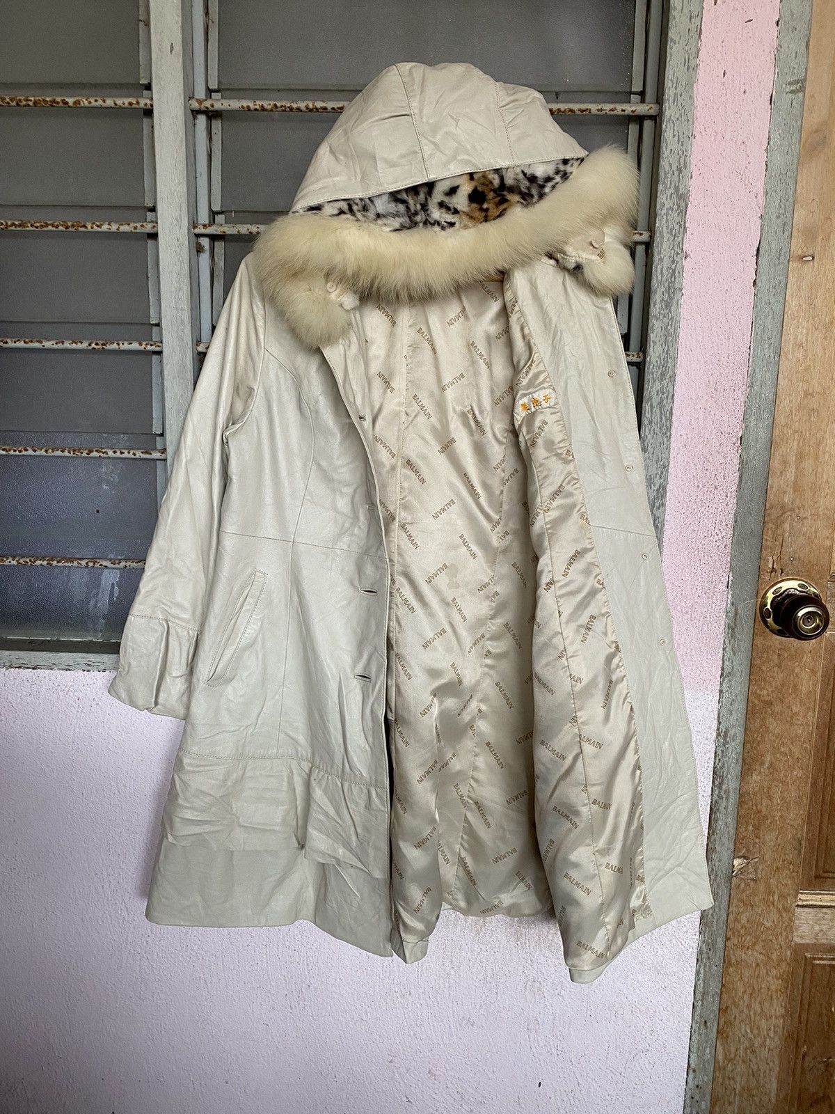 Balmain × Designer Balmain Paris Faux Leather Coat Size M / US 6-8 / IT 42-44 - 7 Thumbnail