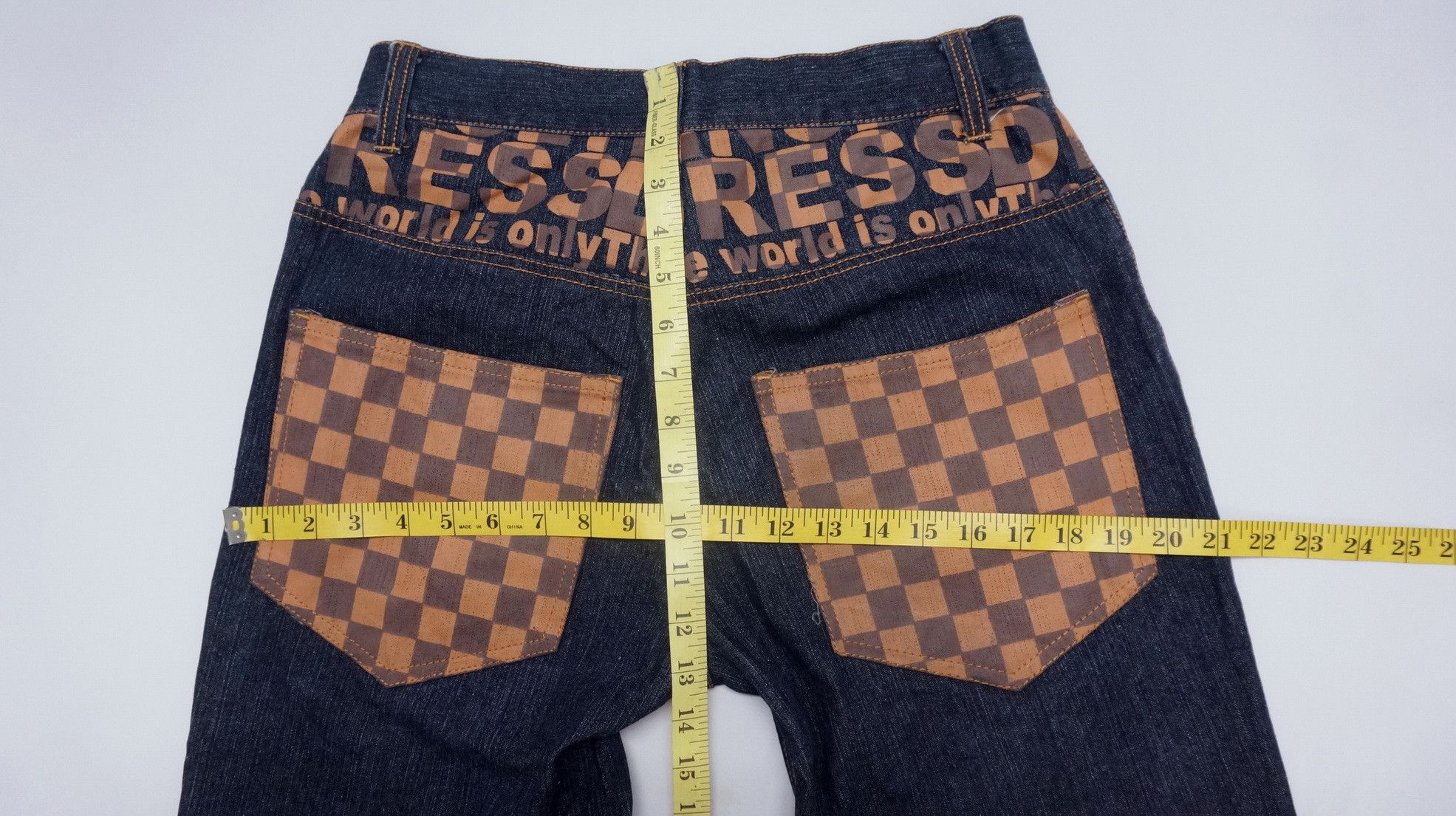 Japanese Brand Vintage Japan HALHAM Printed Dark Blue Jeans Size US 32 / EU 48 - 13 Thumbnail