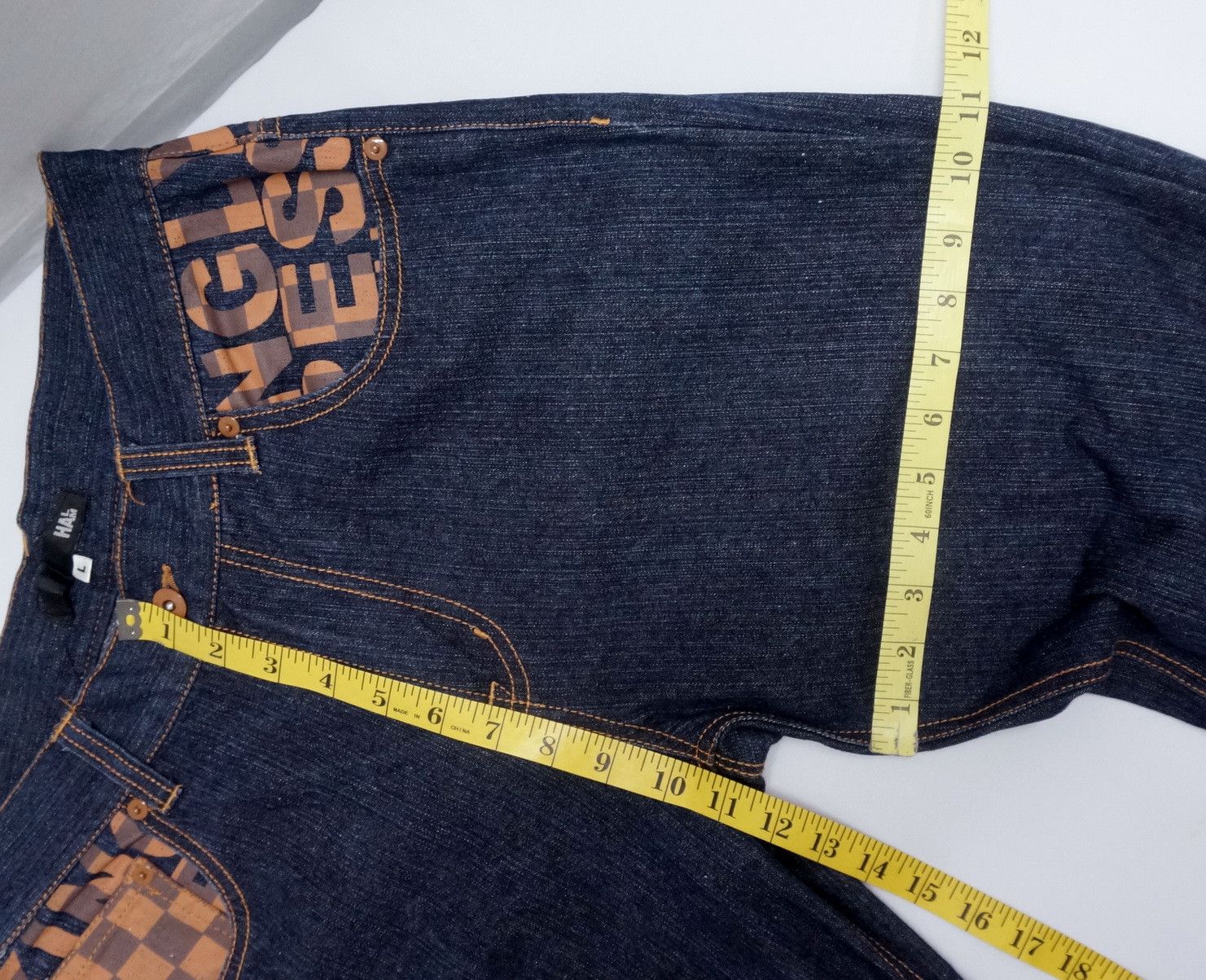 Japanese Brand Vintage Japan HALHAM Printed Dark Blue Jeans Size US 32 / EU 48 - 10 Thumbnail