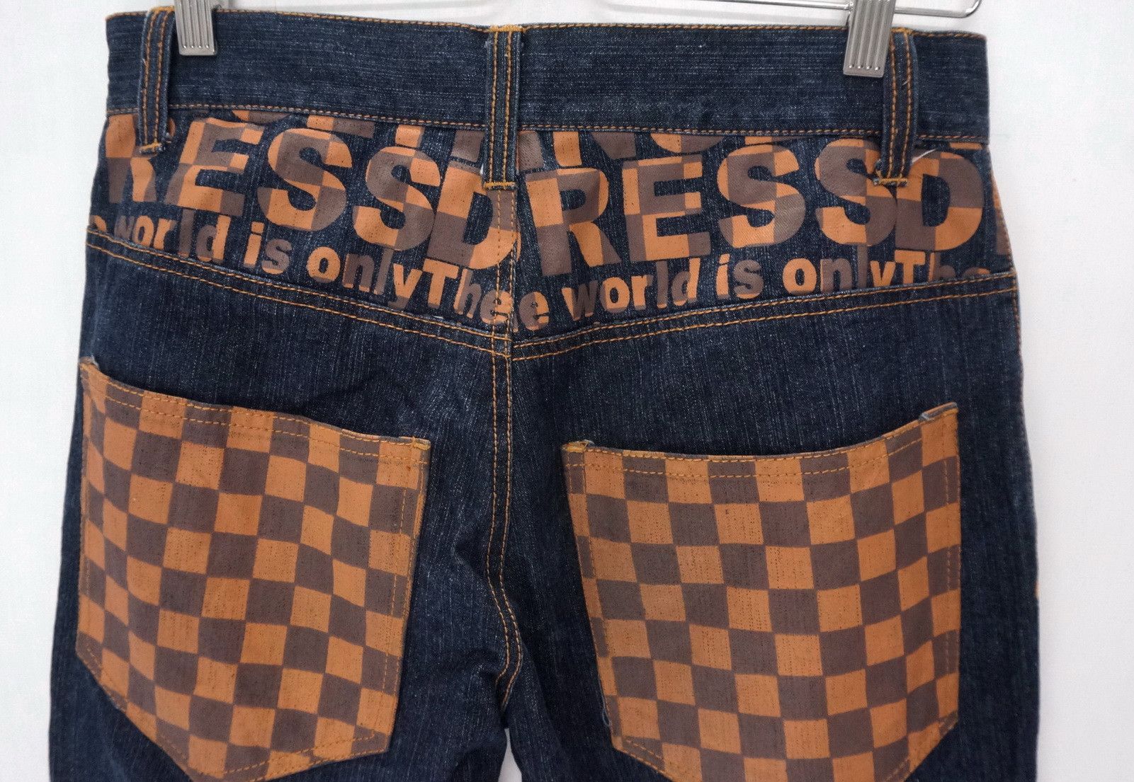 Japanese Brand Vintage Japan HALHAM Printed Dark Blue Jeans Size US 32 / EU 48 - 6 Thumbnail
