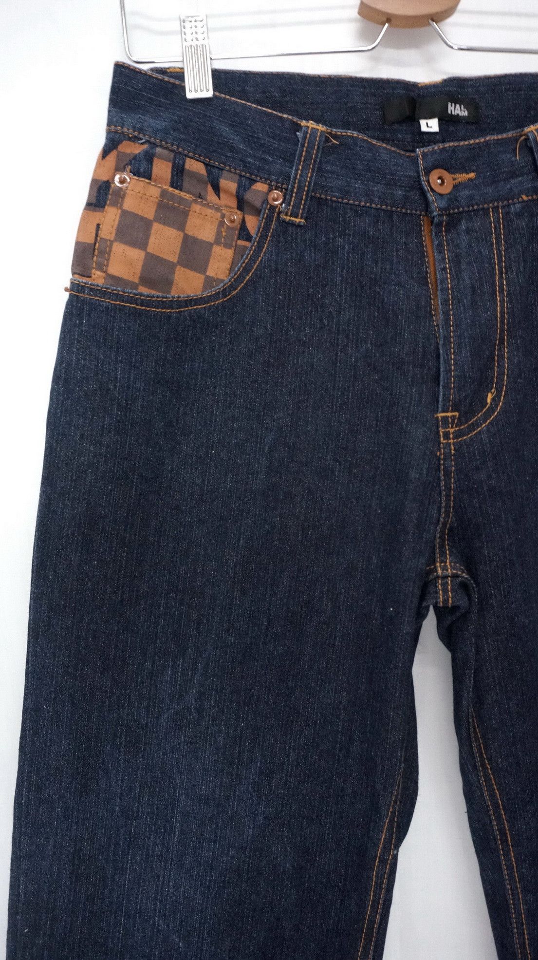 Japanese Brand Vintage Japan HALHAM Printed Dark Blue Jeans Size US 32 / EU 48 - 4 Thumbnail