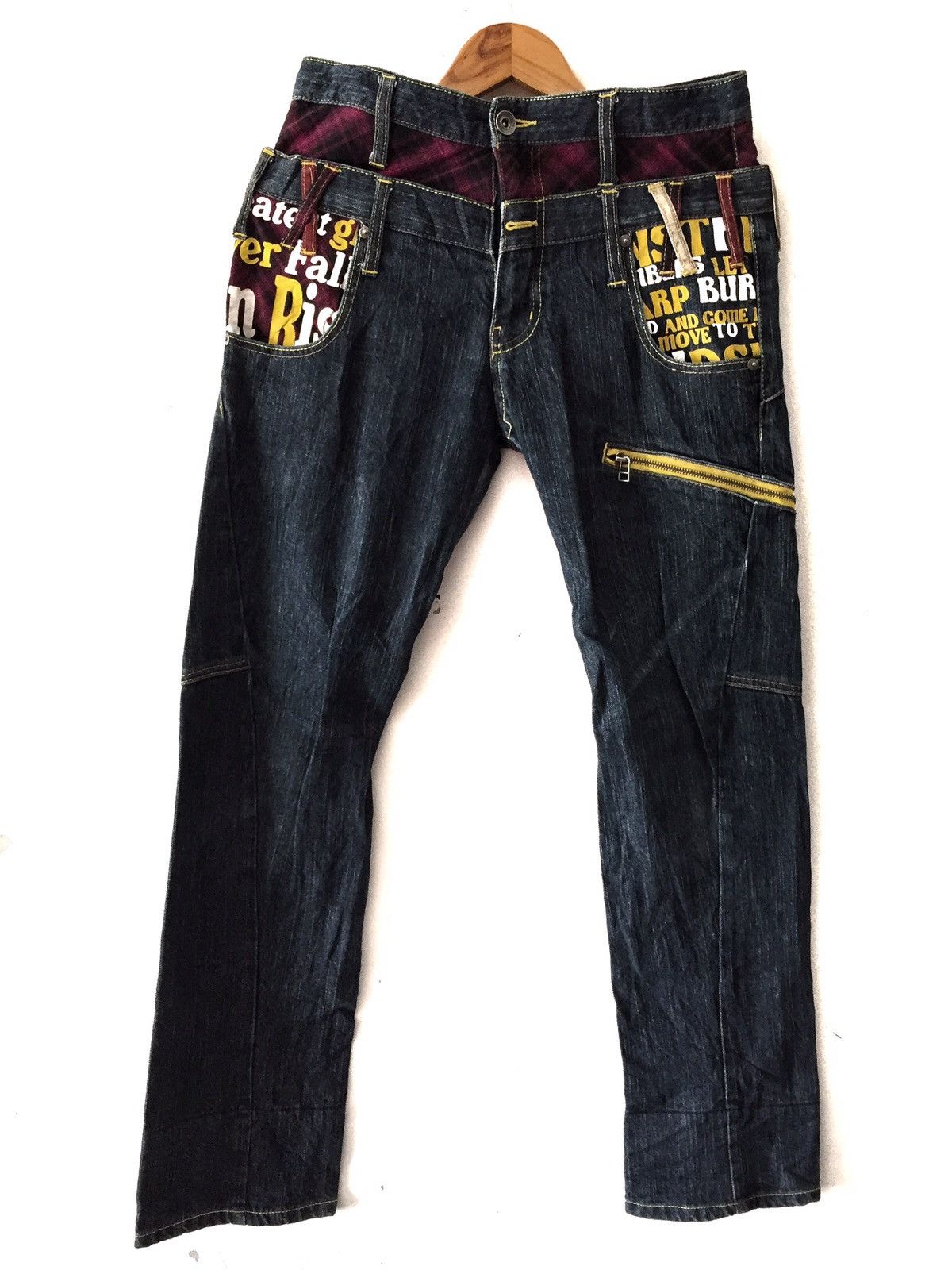 Vintage 💥delete today💥Skull denim jeans pachwork double Waist Size US 30 / EU 46 - 11 Thumbnail