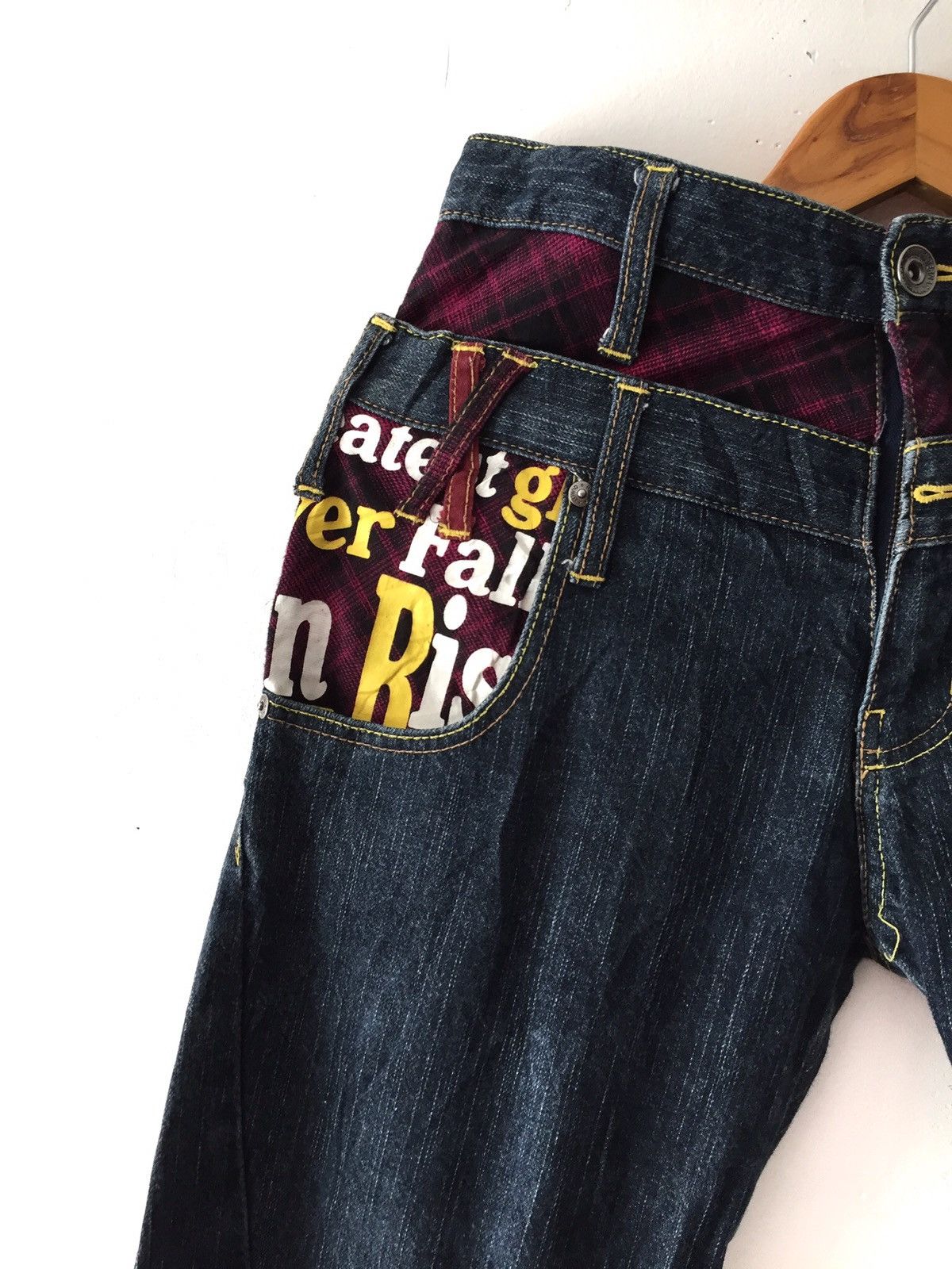 Vintage 💥delete today💥Skull denim jeans pachwork double Waist Size US 30 / EU 46 - 9 Thumbnail