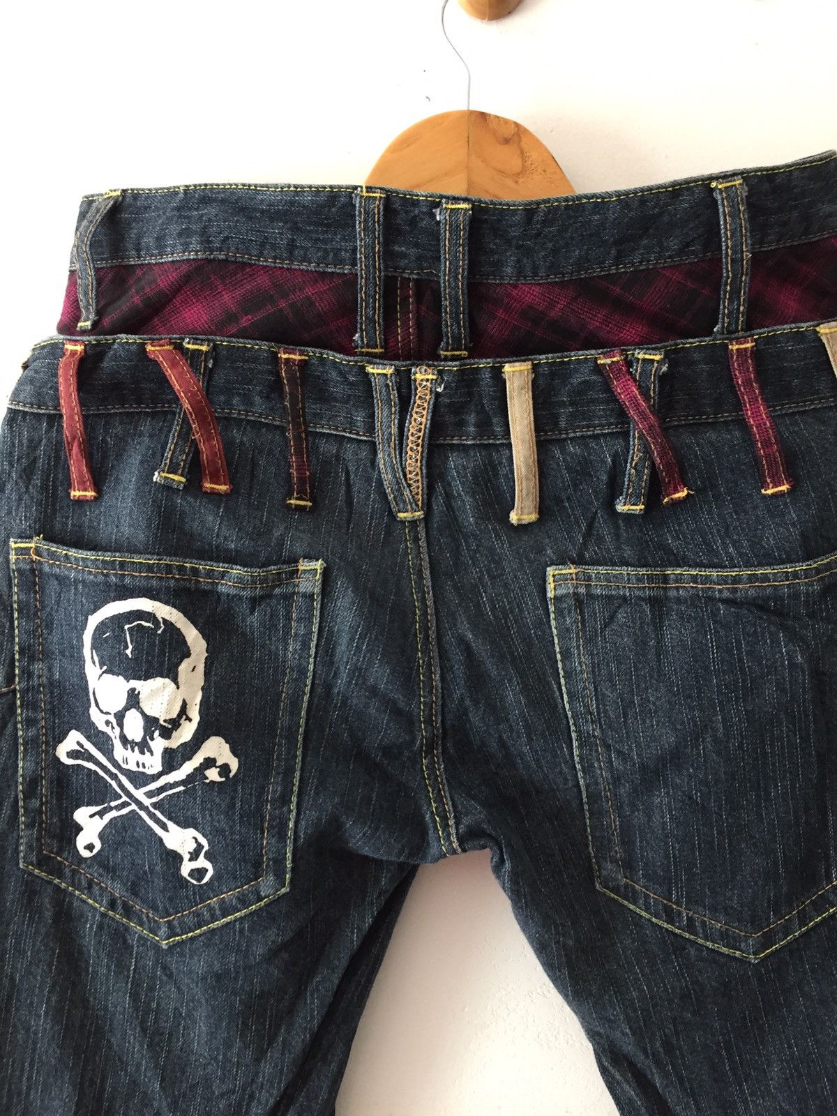 Vintage 💥delete today💥Skull denim jeans pachwork double Waist Size US 30 / EU 46 - 3 Thumbnail