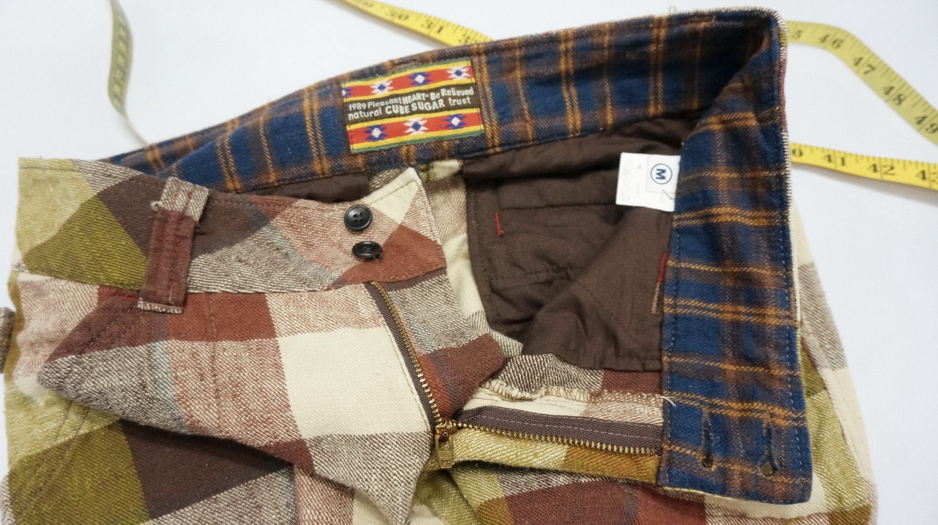 Japanese Brand 🎌 Japan CUBE SUGAR Plaid Checkered Pants Size US 29 - 17 Thumbnail