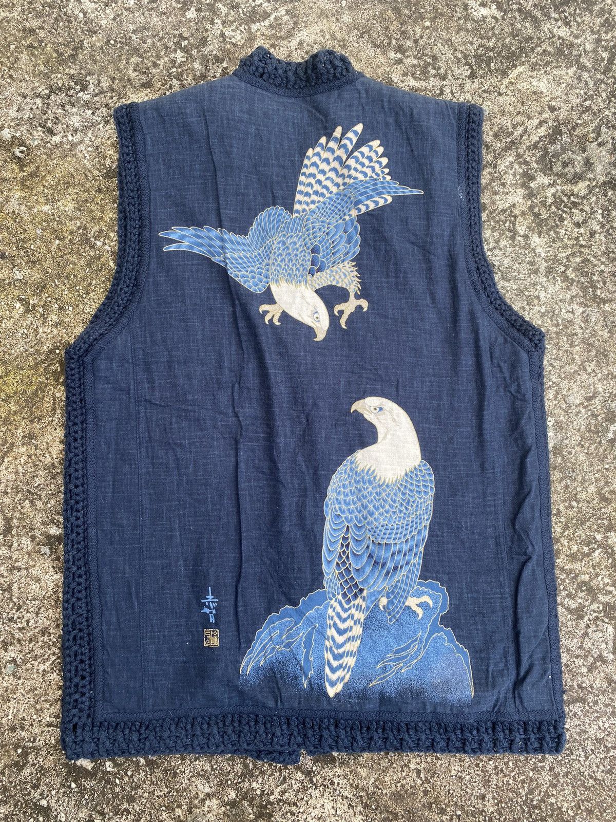 Japanese Brand Japan Vintage Indigo Denim Boro Vest Size US XXL / EU 58 / 5 - 1 Thumbnail