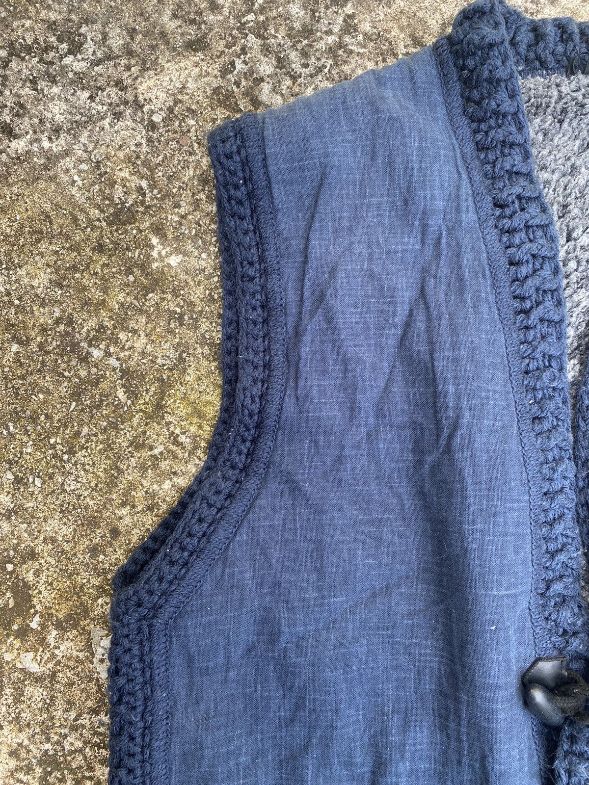 Japanese Brand Japan Vintage Indigo Denim Boro Vest Size US XXL / EU 58 / 5 - 7 Thumbnail