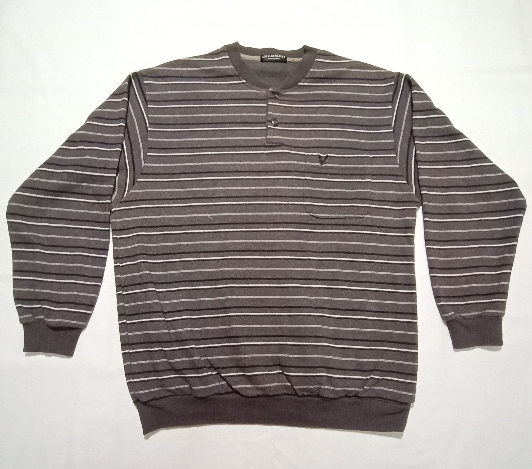 Black Label × Designer × Lyle & Scott Vintage LYLE & SCOTT Black Label Button Up Sweatshirt Size US M / EU 48-50 / 2 - 1 Thumbnail