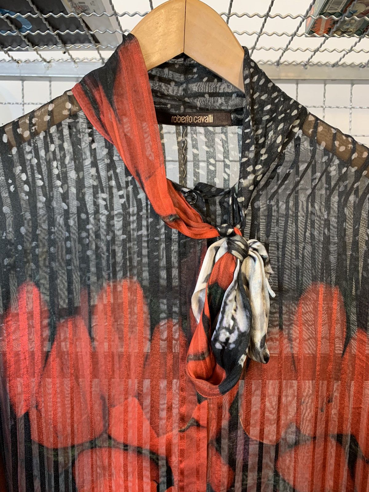 Roberto Cavalli Roberto Cavalli Heart Print Transparent Silk Shirt Size L / US 10 / IT 46 - 8 Thumbnail