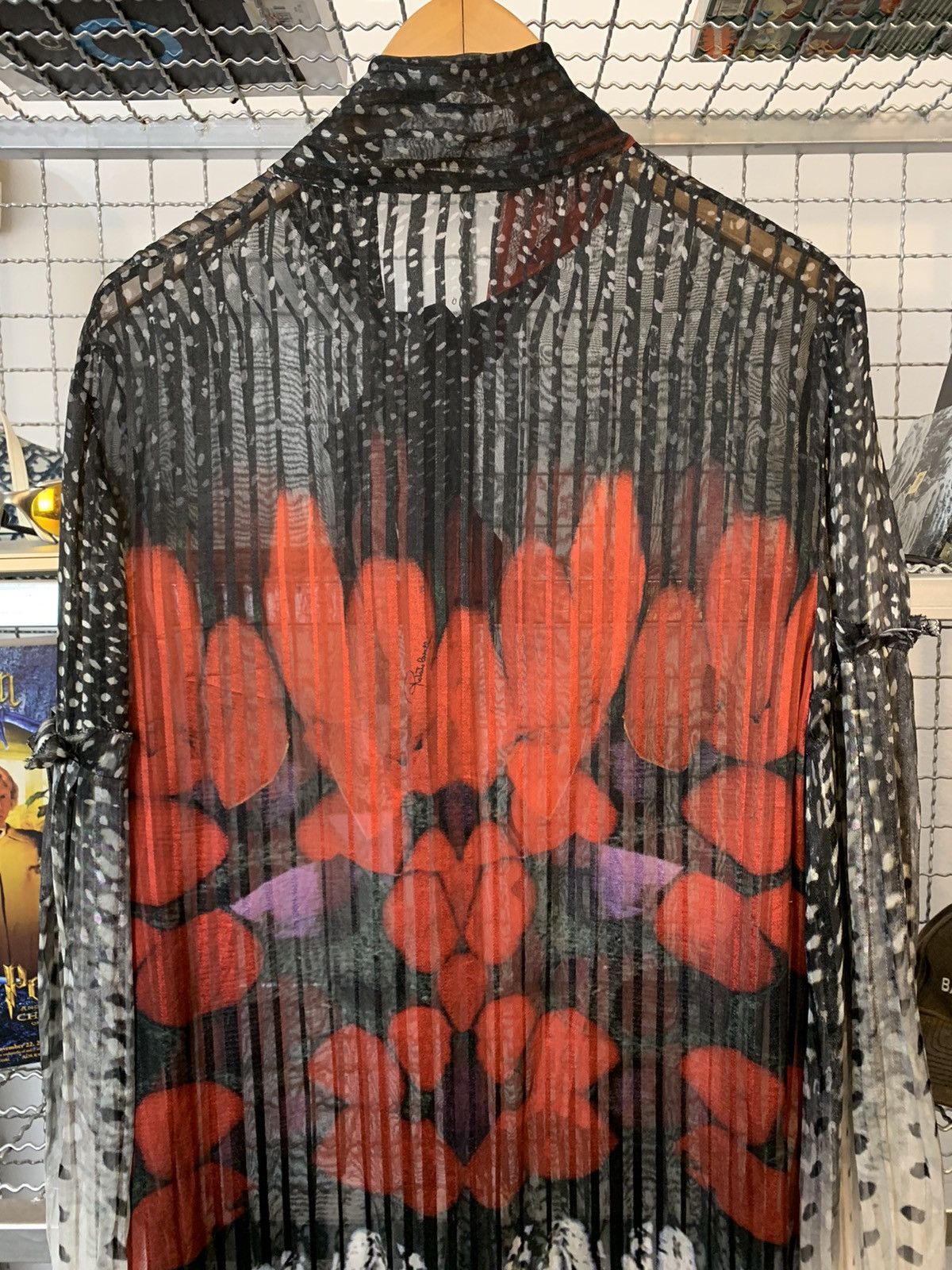 Roberto Cavalli Roberto Cavalli Heart Print Transparent Silk Shirt Size L / US 10 / IT 46 - 16 Thumbnail