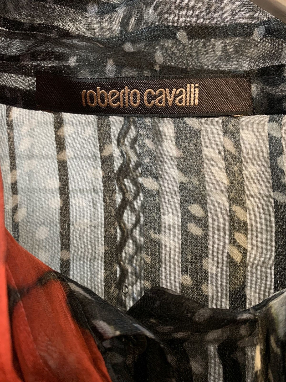 Roberto Cavalli Roberto Cavalli Heart Print Transparent Silk Shirt Size L / US 10 / IT 46 - 10 Thumbnail