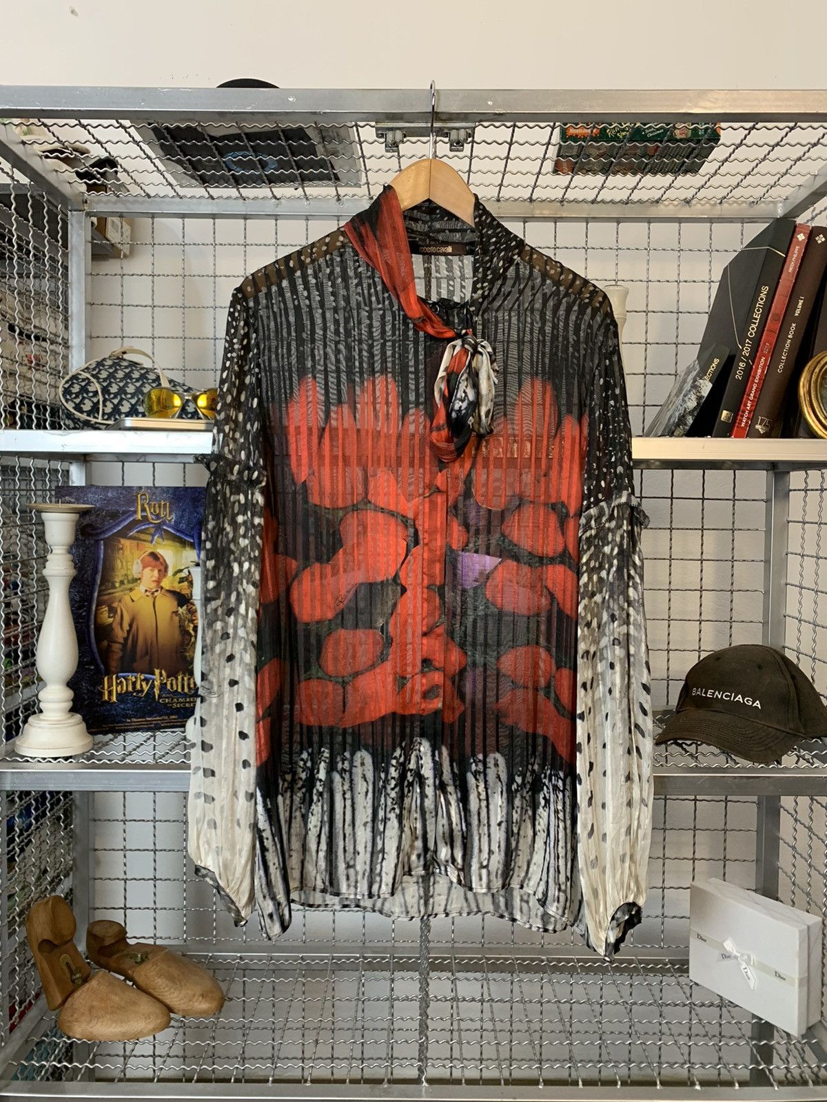 Roberto Cavalli Roberto Cavalli Heart Print Transparent Silk Shirt Size L / US 10 / IT 46 - 7 Thumbnail