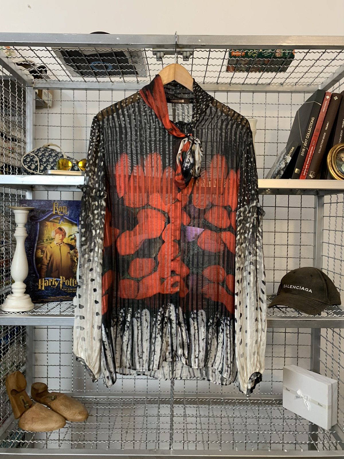 Roberto Cavalli Roberto Cavalli Heart Print Transparent Silk Shirt Size L / US 10 / IT 46 - 6 Thumbnail