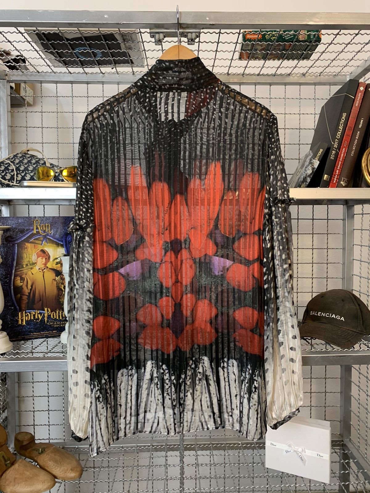 Roberto Cavalli Roberto Cavalli Heart Print Transparent Silk Shirt Size L / US 10 / IT 46 - 14 Thumbnail