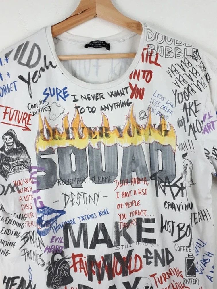Japanese Brand × Vintage Bershka Scribble Doodle Fullprint Tee Size US L / EU 52-54 / 3 - 3 Thumbnail