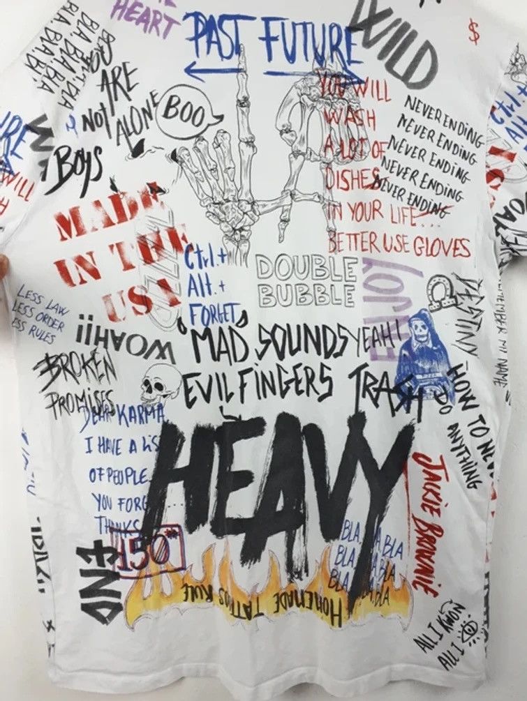 Japanese Brand × Vintage Bershka Scribble Doodle Fullprint Tee Size US L / EU 52-54 / 3 - 8 Thumbnail