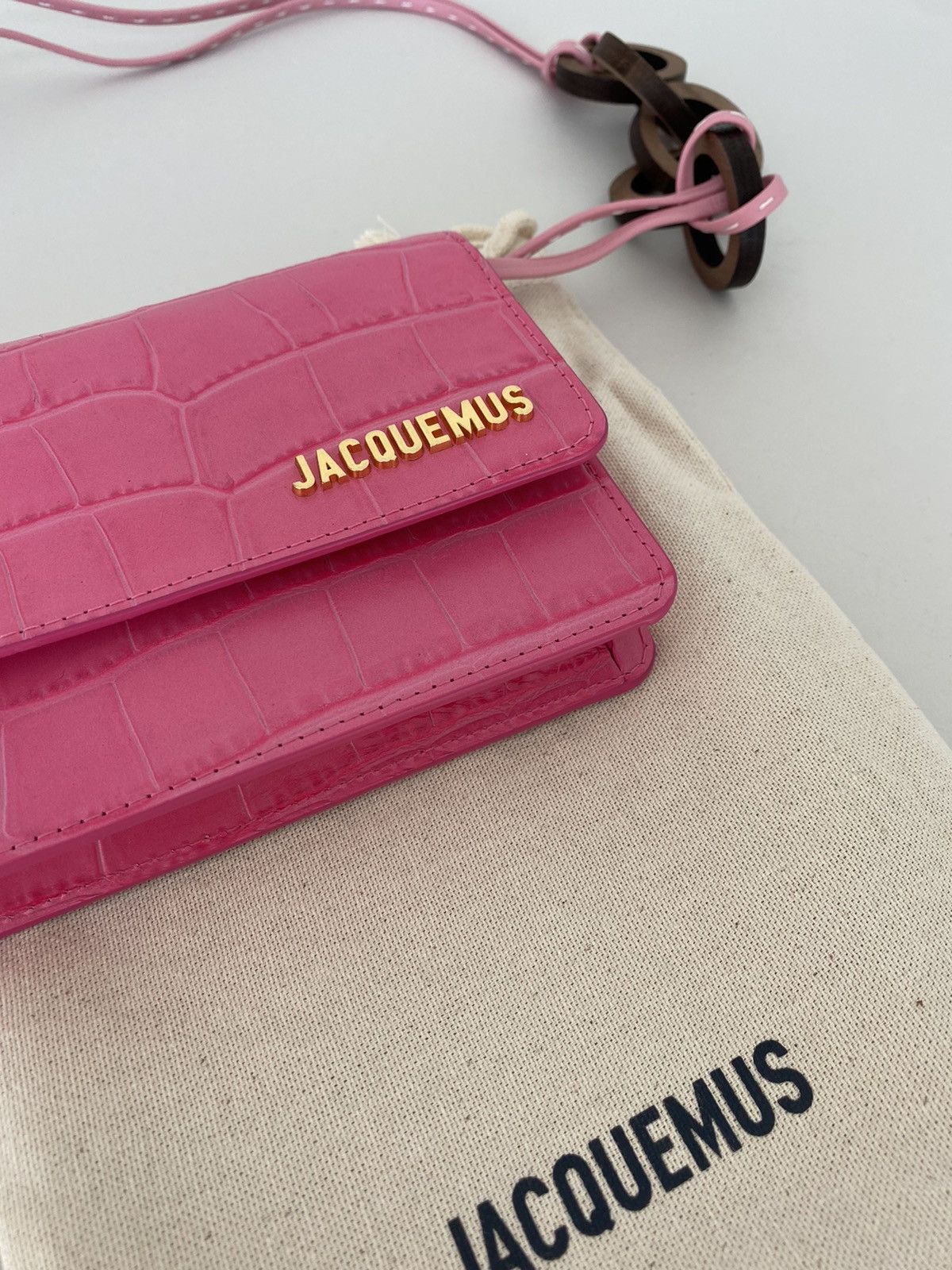 Jacquemus Jacquemus Le Riviera Bag Pink Croco Size ONE SIZE - 3 Thumbnail