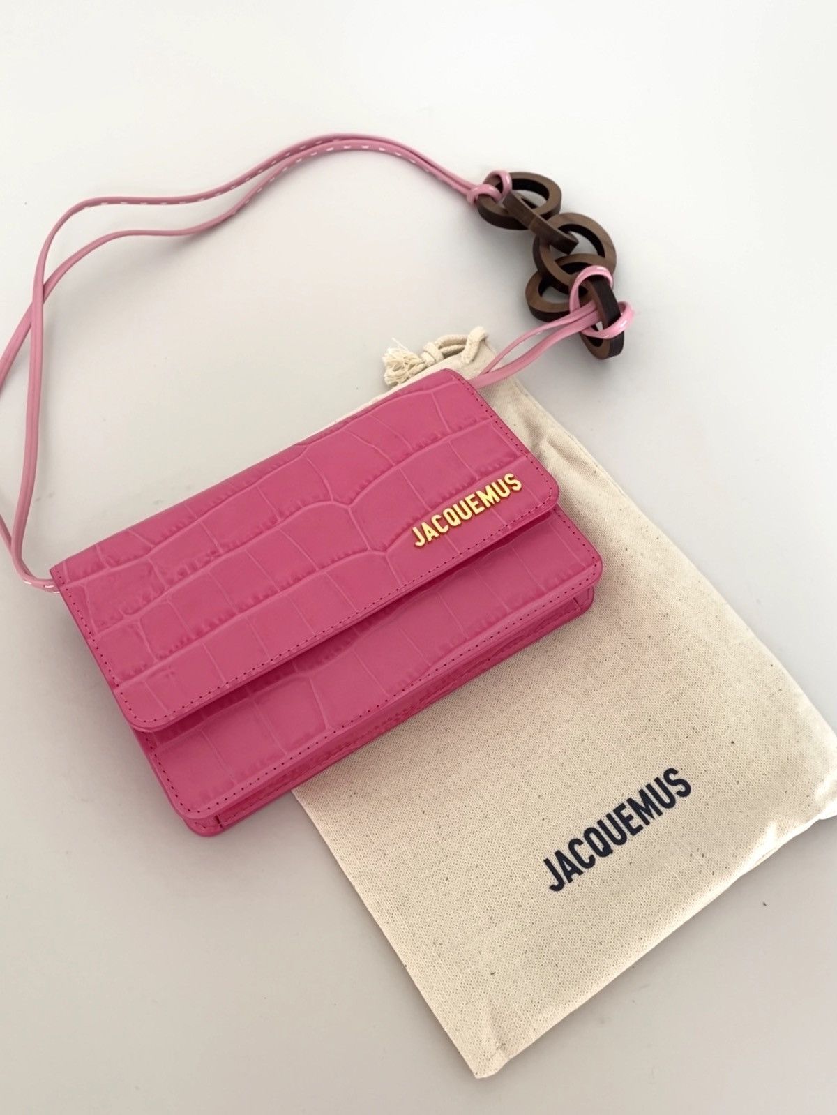 Jacquemus Jacquemus Le Riviera Bag Pink Croco Size ONE SIZE - 2 Thumbnail