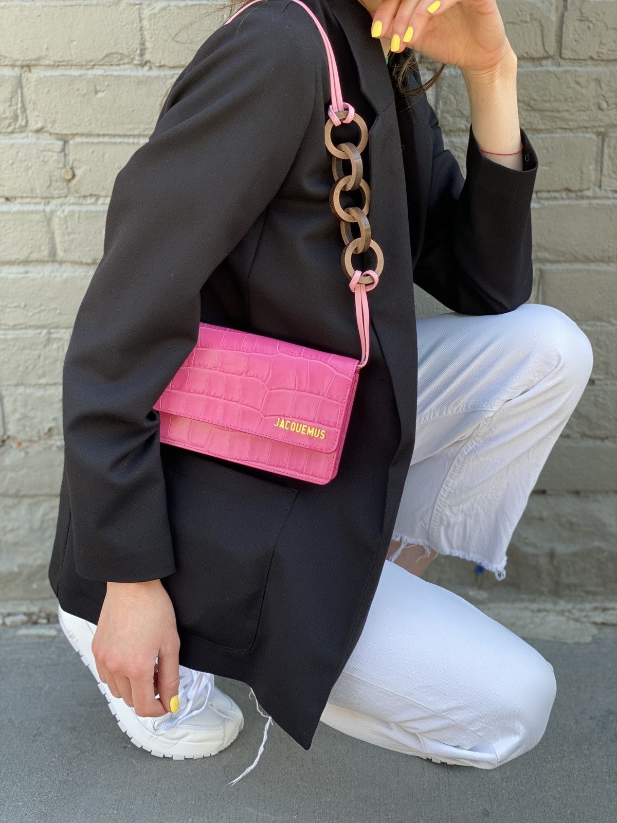 Jacquemus Jacquemus Le Riviera Bag Pink Croco Size ONE SIZE - 9 Thumbnail
