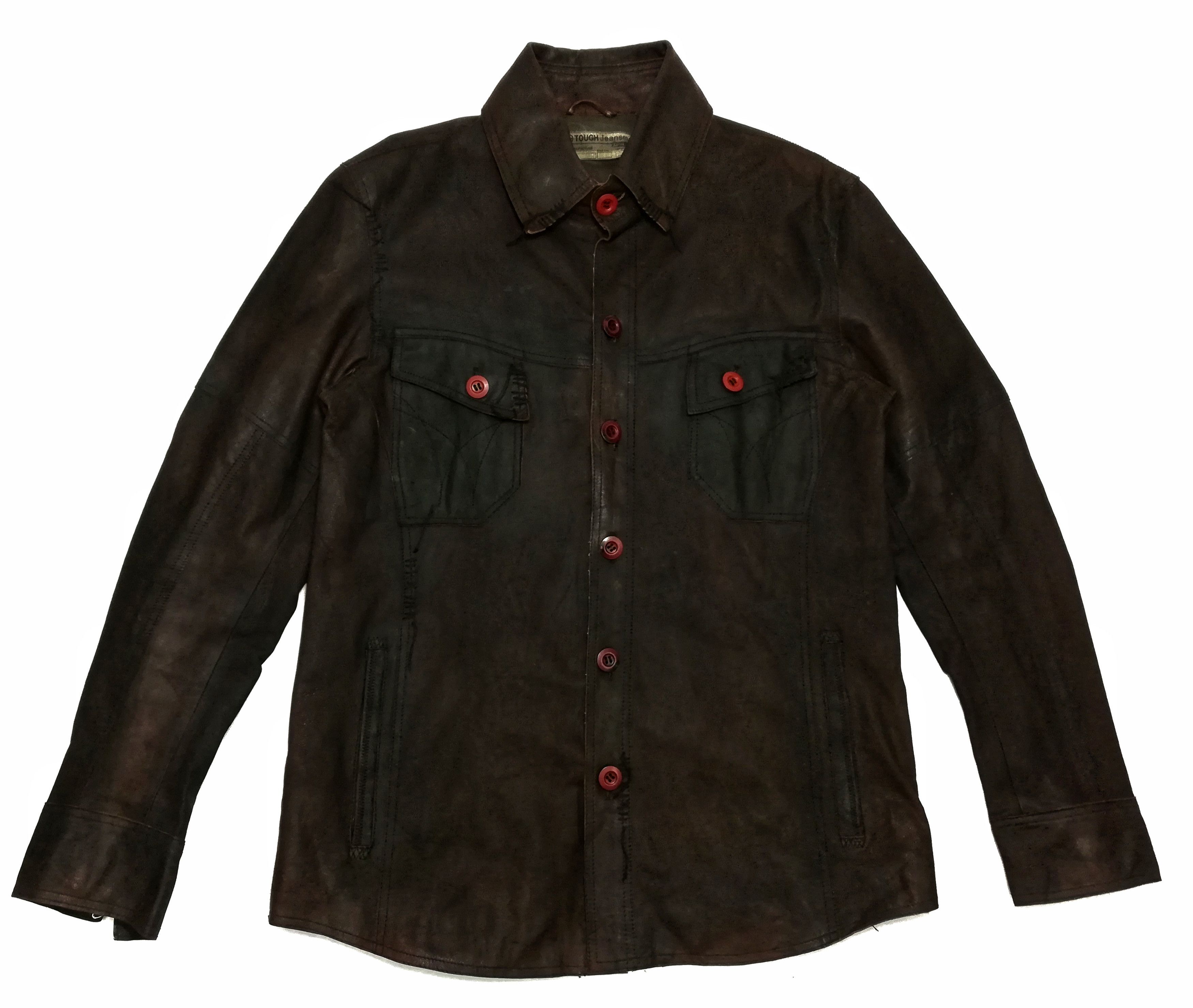 Darn Tough 🔥TOUGH Jeansmith Engineerd Leather Jacket Button Up Style Size US M / EU 48-50 / 2 - 2 Thumbnail