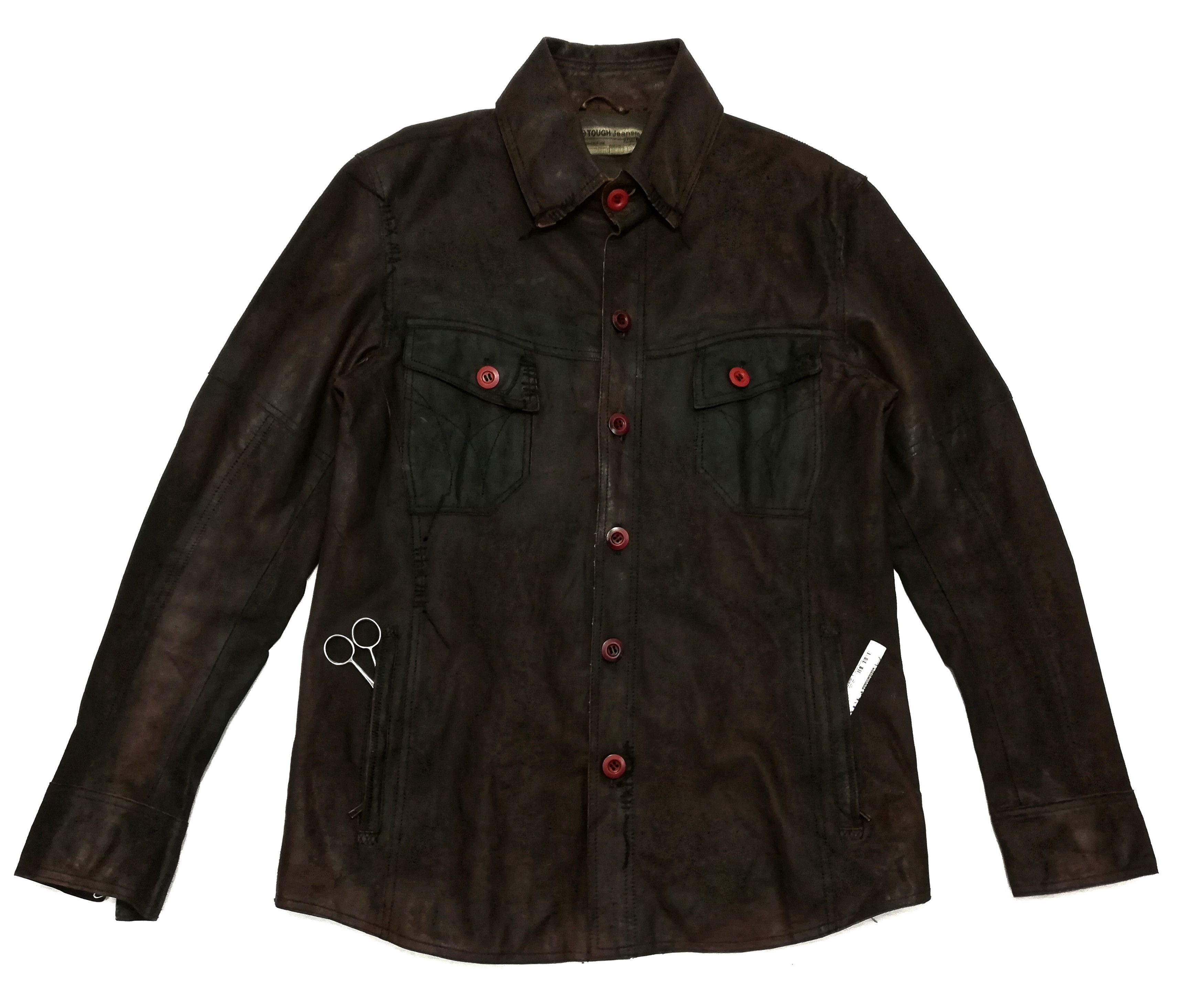 Darn Tough 🔥TOUGH Jeansmith Engineerd Leather Jacket Button Up Style Size US M / EU 48-50 / 2 - 8 Thumbnail