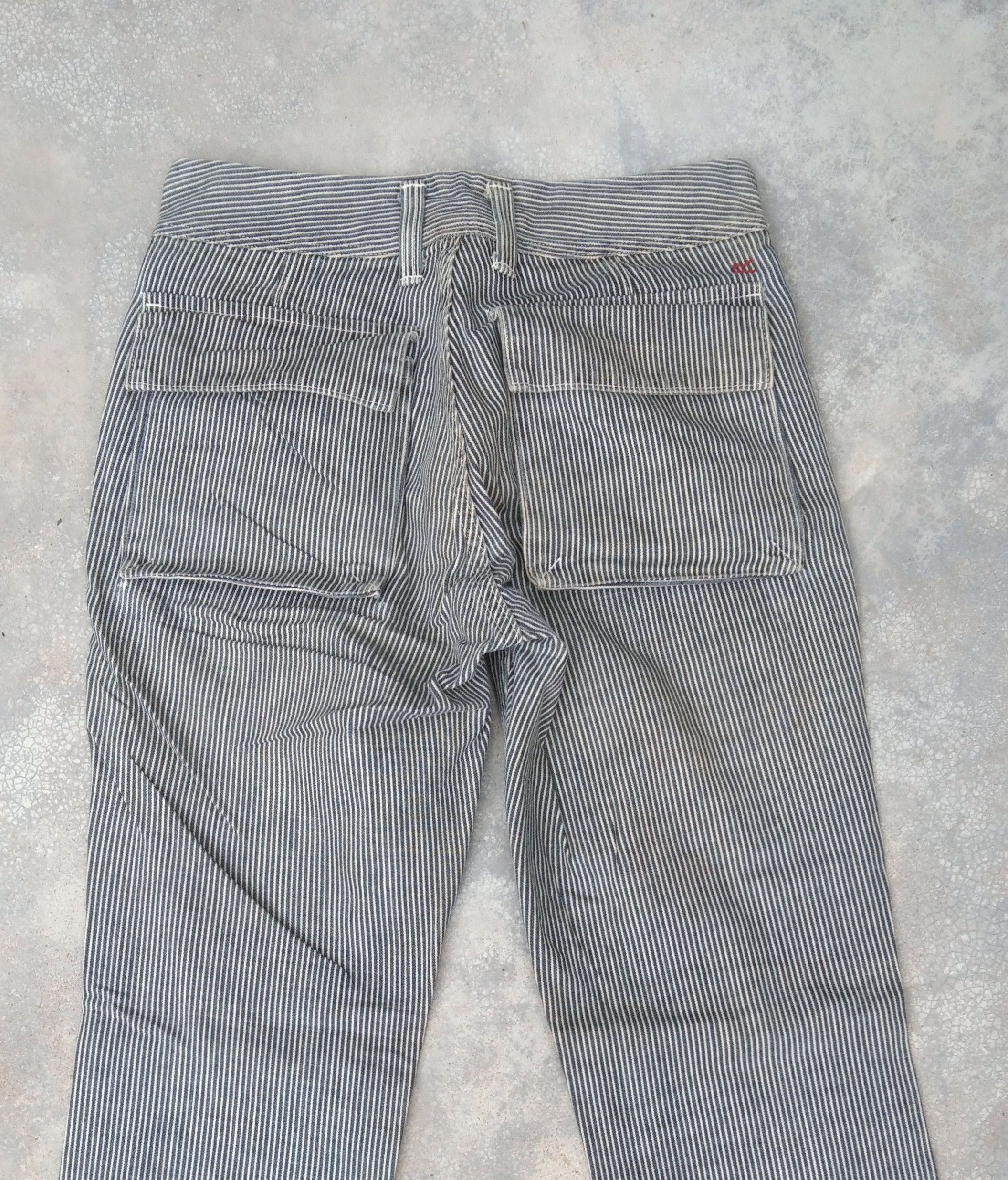 Japanese Brand 90s Vintage 45rpm Striped Boot Cut Jeans 27x28.5 Size US 27 - 3 Thumbnail